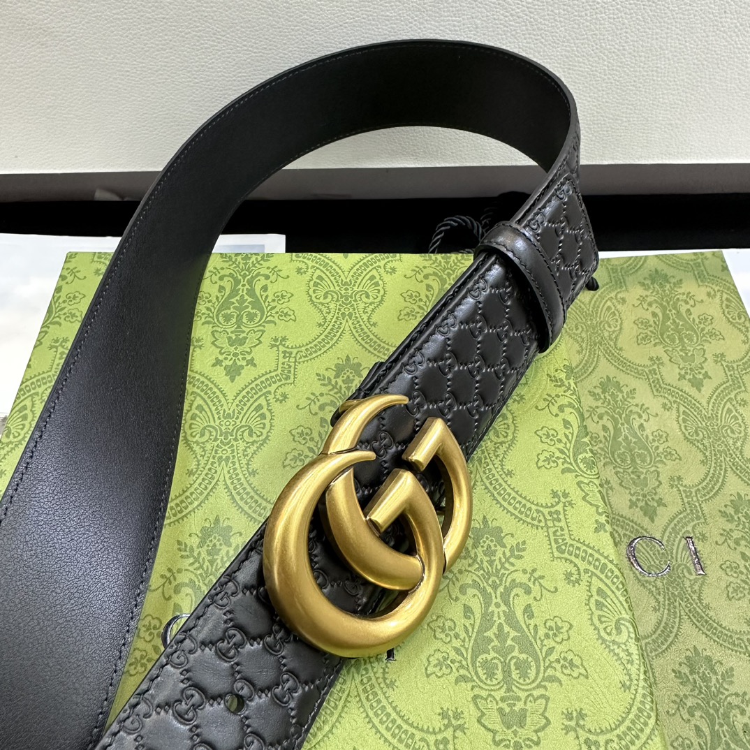 Gucci Basic Belt Top Grain Leather Black M