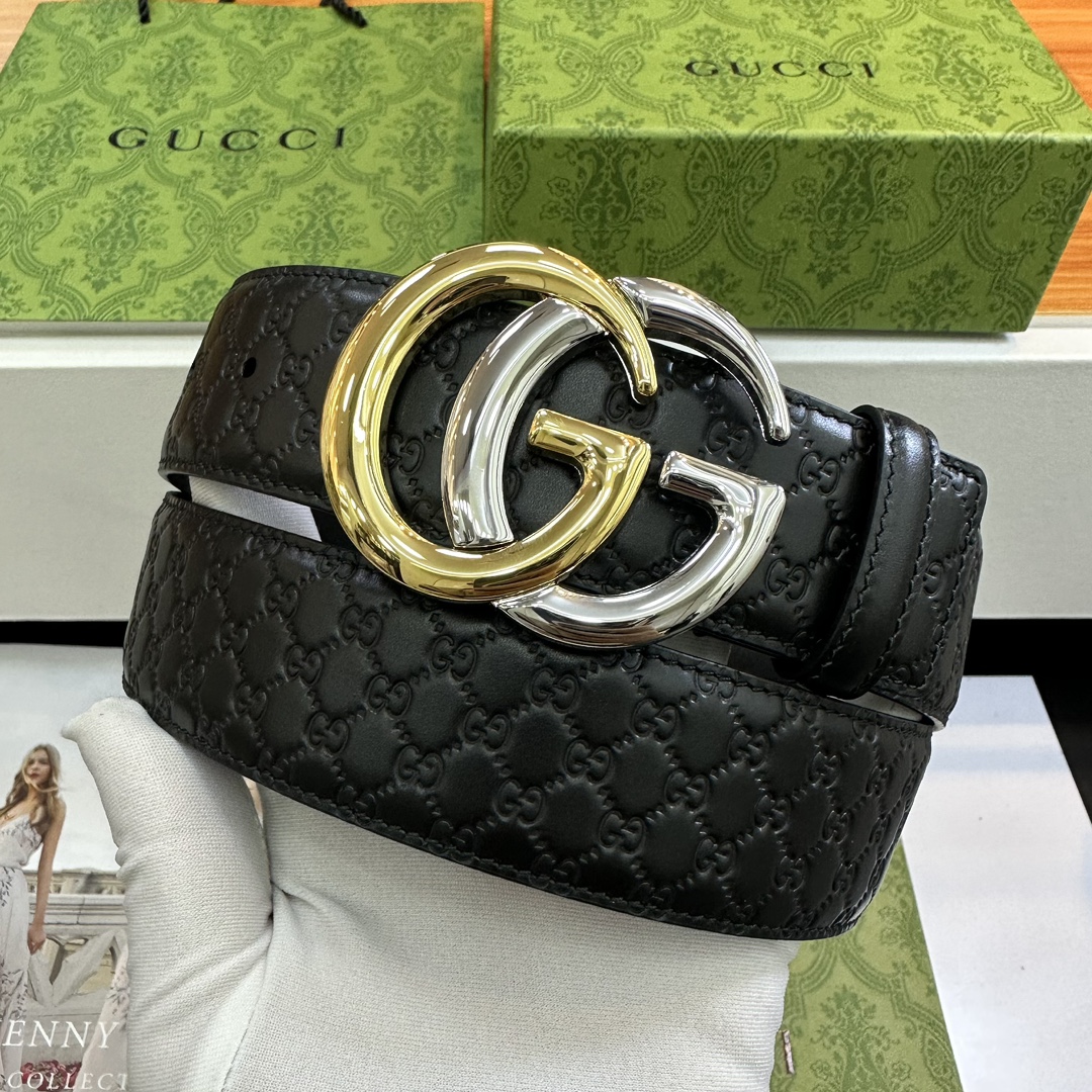 Gucci Basic Belt Top Grain Leather Black M