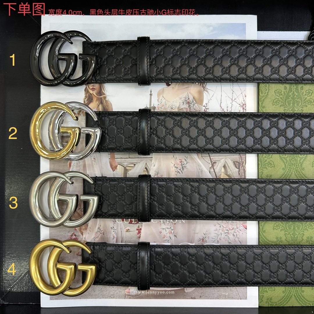 Gucci Basic Belt Top Grain Leather Black M