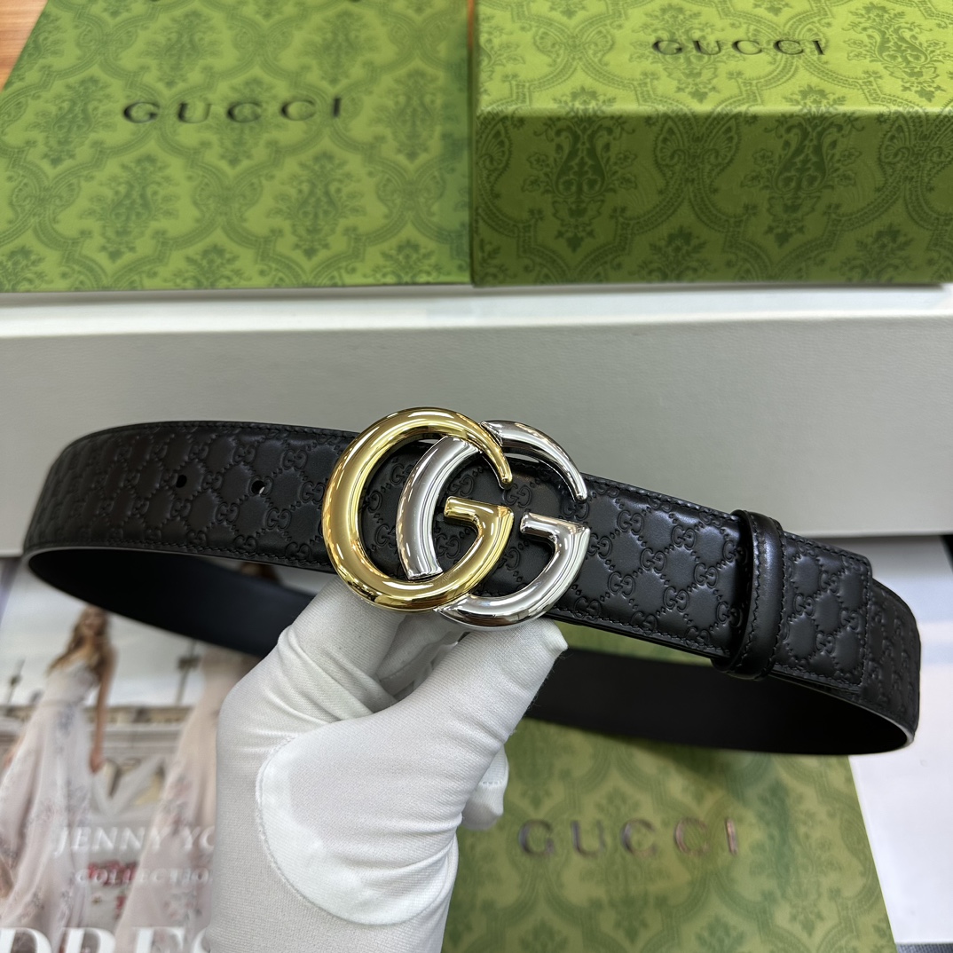 Gucci Basic Belt Top Grain Leather Black M