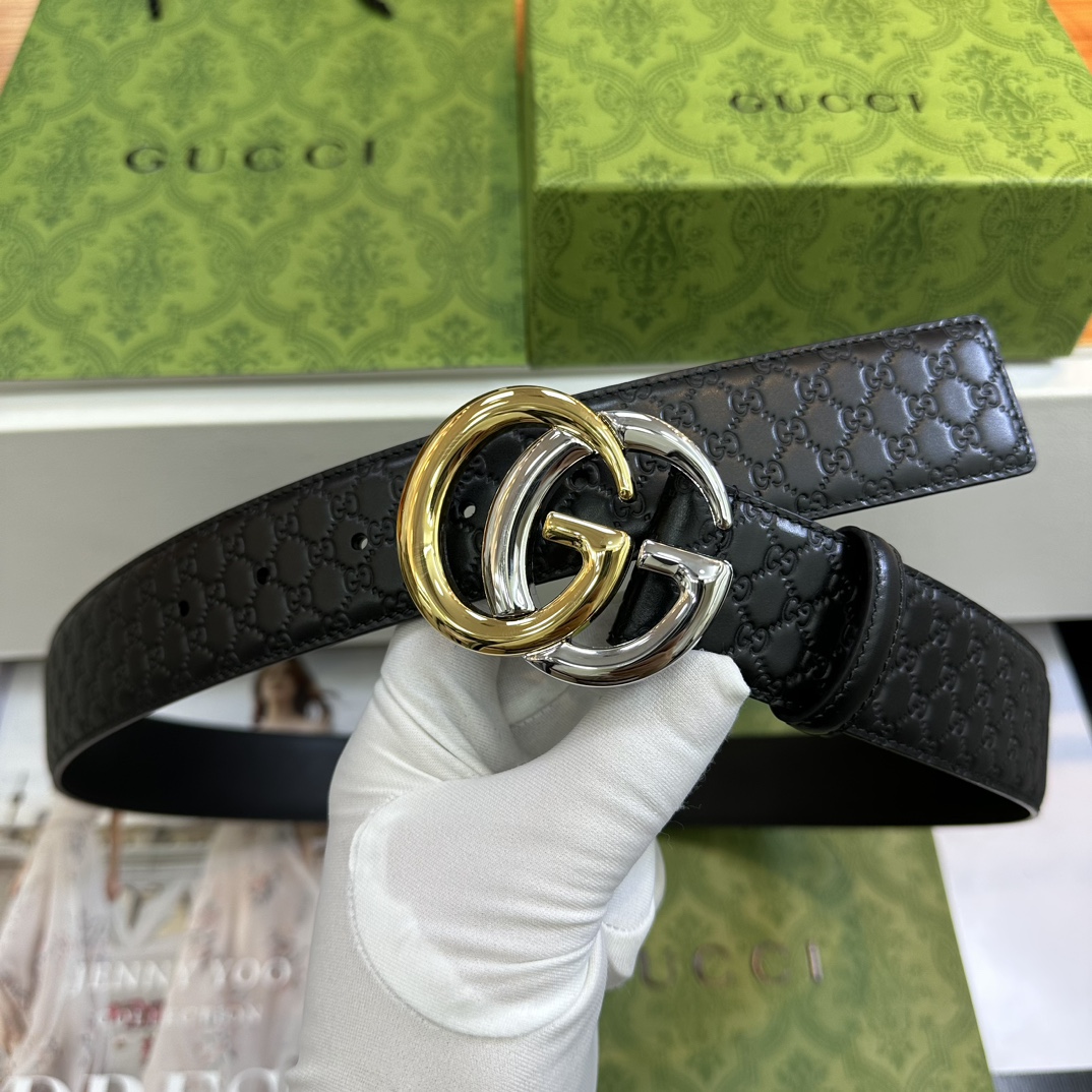 Gucci Basic Belt Top Grain Leather Black M