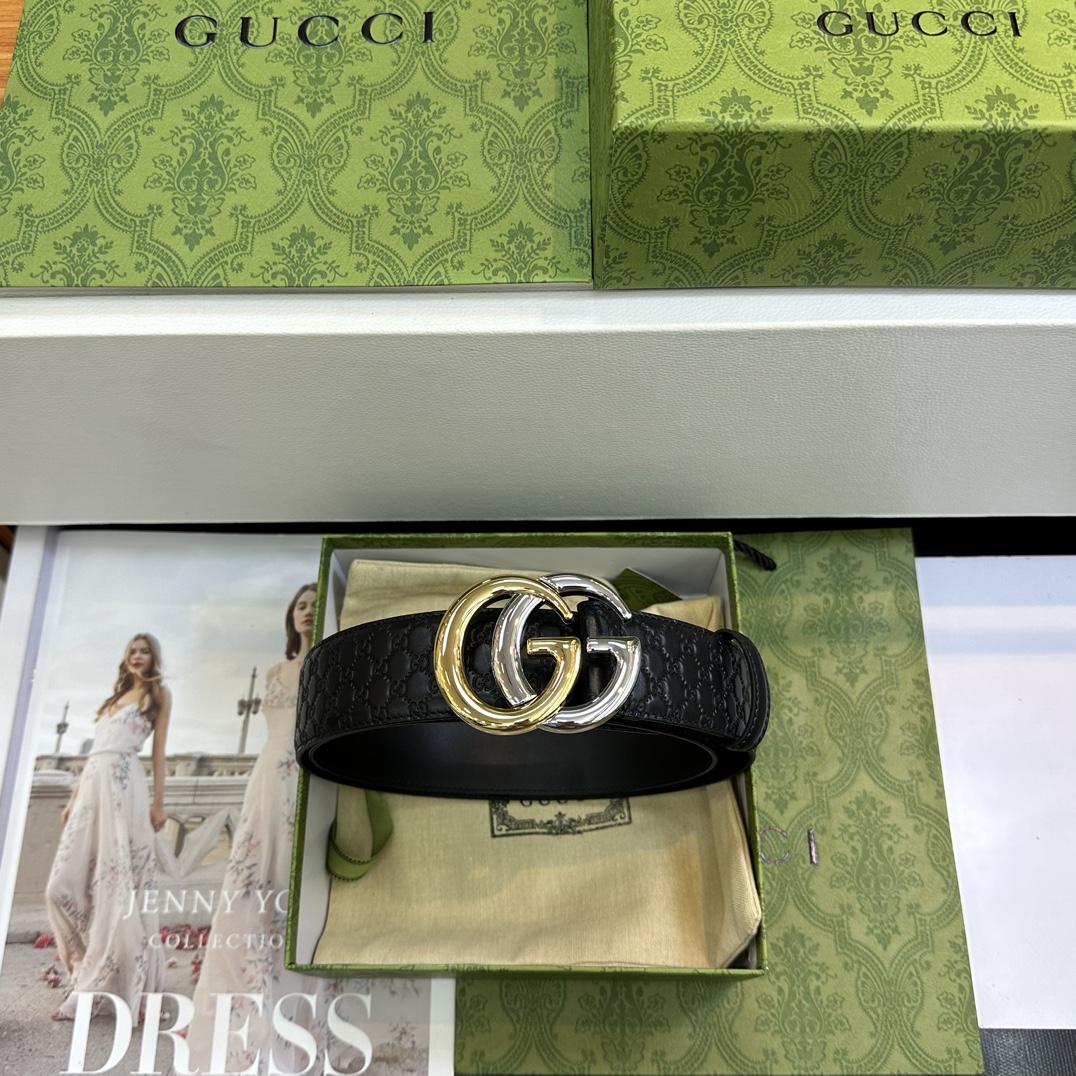 Gucci Basic Belt Top Grain Leather Black M