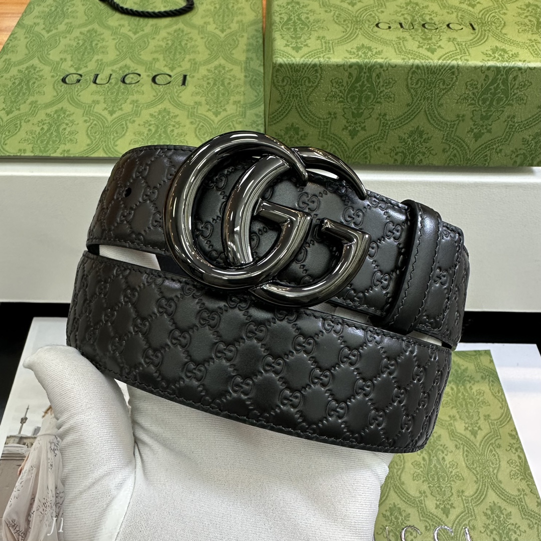 Gucci Basic Belt Top Grain Leather Black M