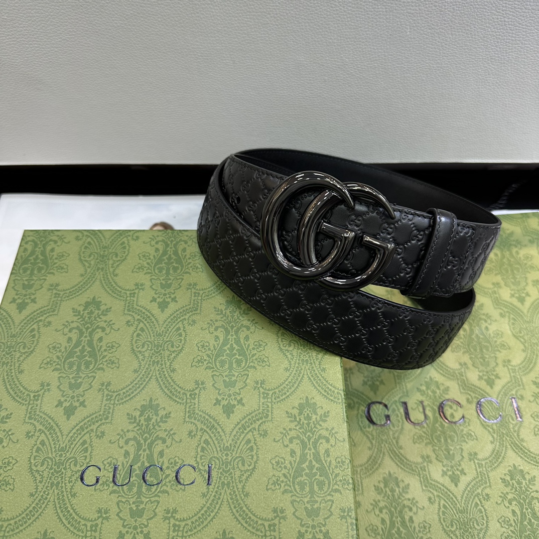 Gucci Basic Belt Top Grain Leather Black M