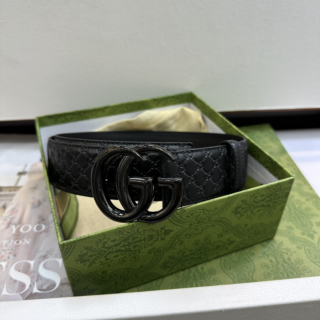 Gucci Basic Belt Top Grain Leather Black M