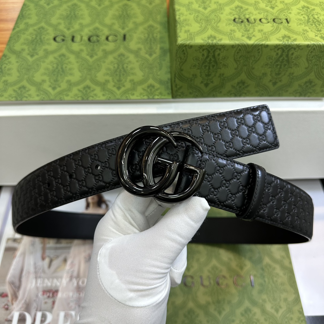 Gucci Basic Belt Top Grain Leather Black M