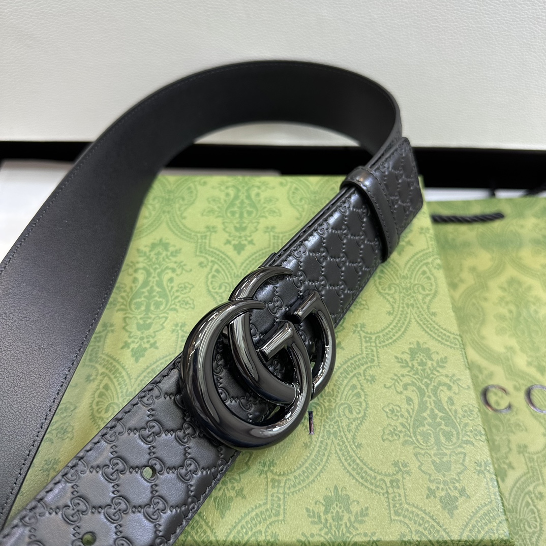 Gucci Basic Belt Top Grain Leather Black M