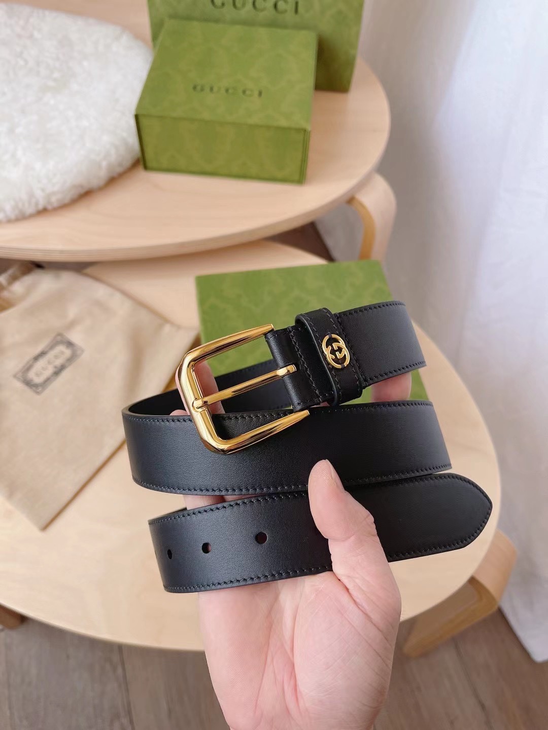 Gucci Male Basic Belt Canvas Black S-m