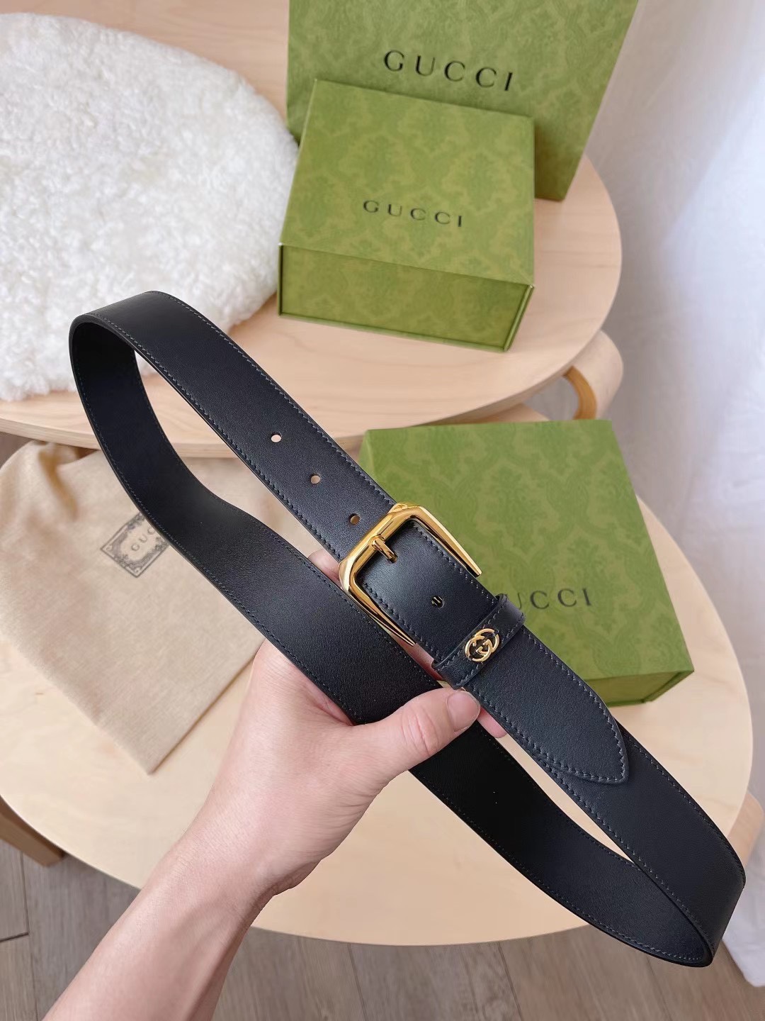 Gucci Male Basic Belt Canvas Black S-m