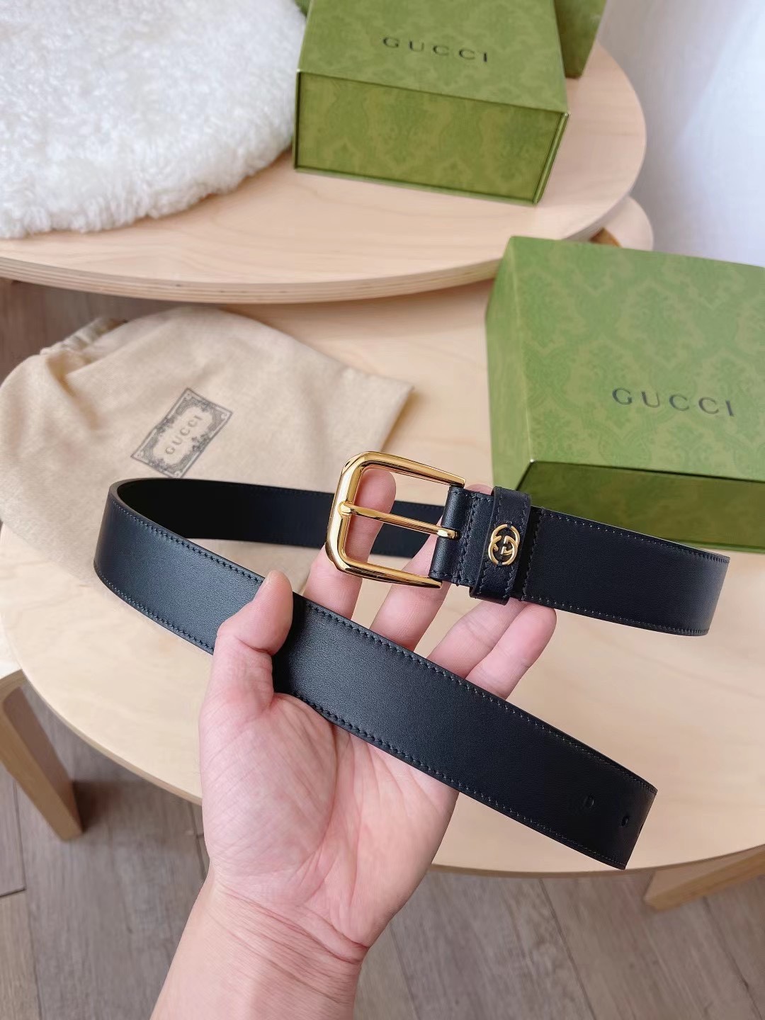 Gucci Male Basic Belt Canvas Black S-m