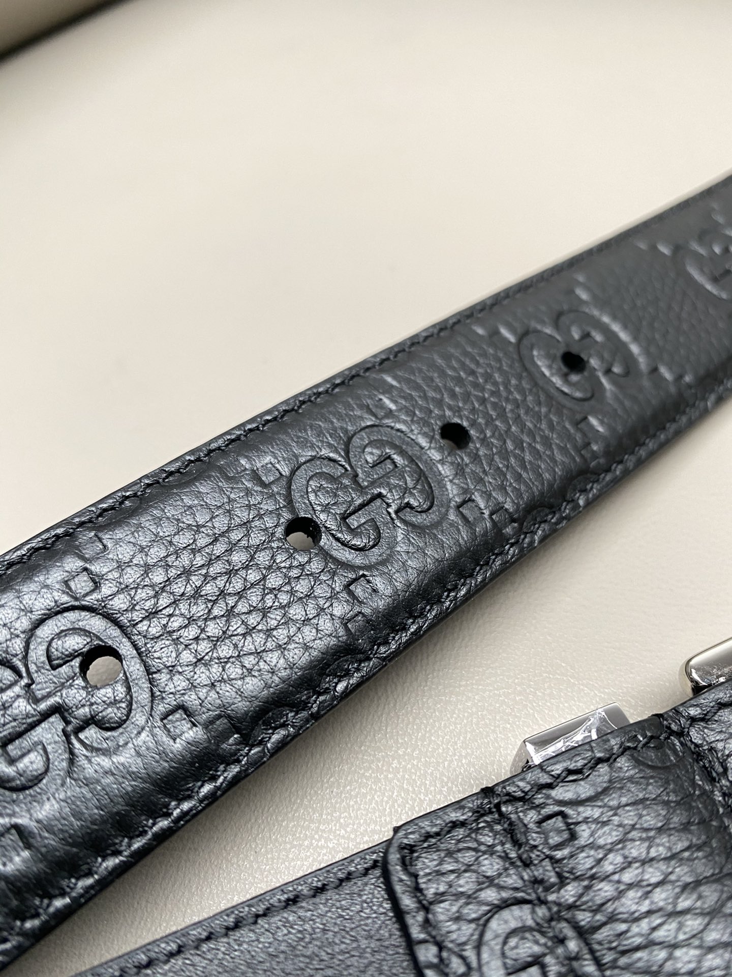 Gucci Pin Buckle Belt Cow Leather Wide Width M