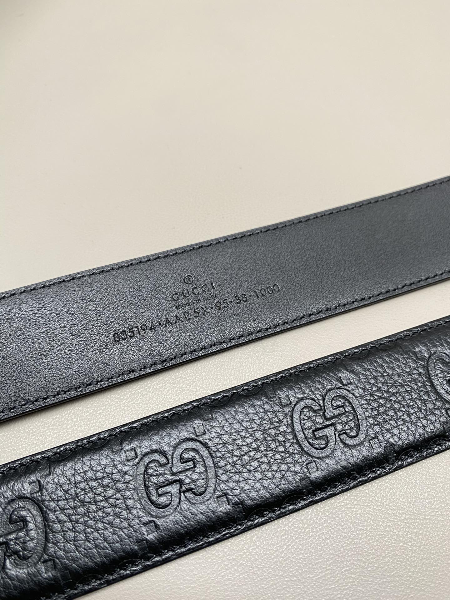 Gucci Pin Buckle Belt Cow Leather Wide Width M
