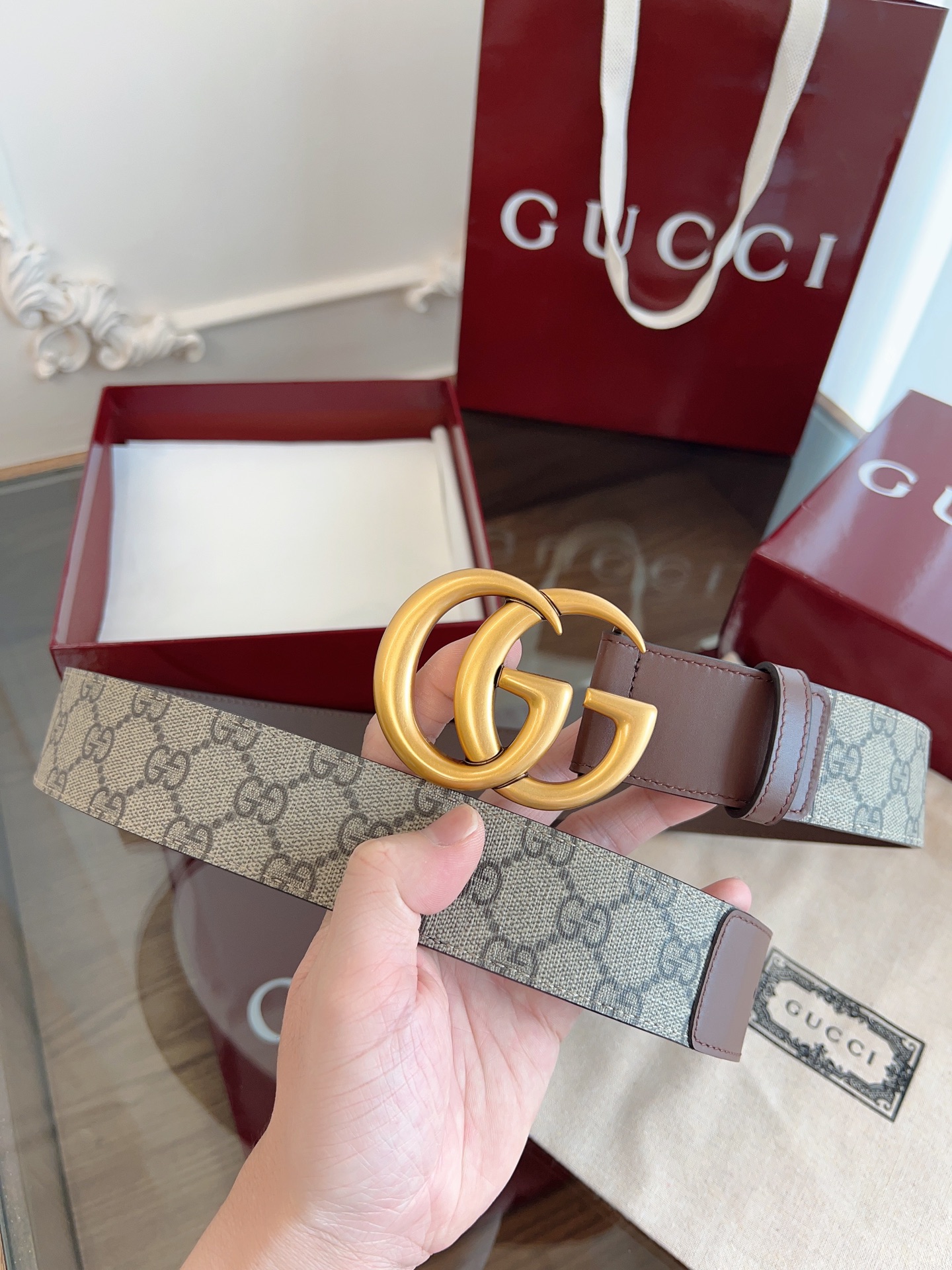 Gucci Basic Belt Cow Leather M-l