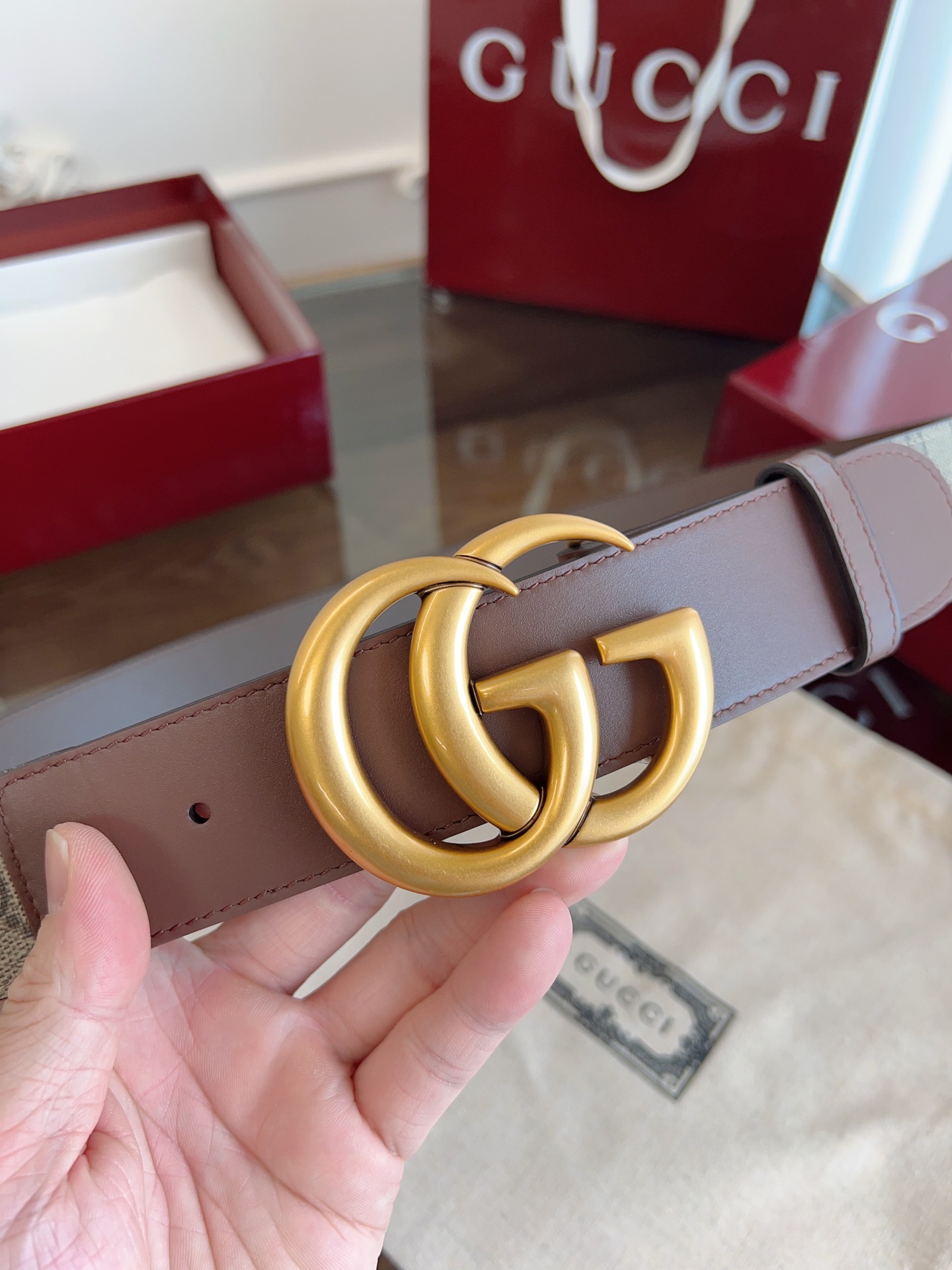 Gucci Basic Belt Cow Leather M-l