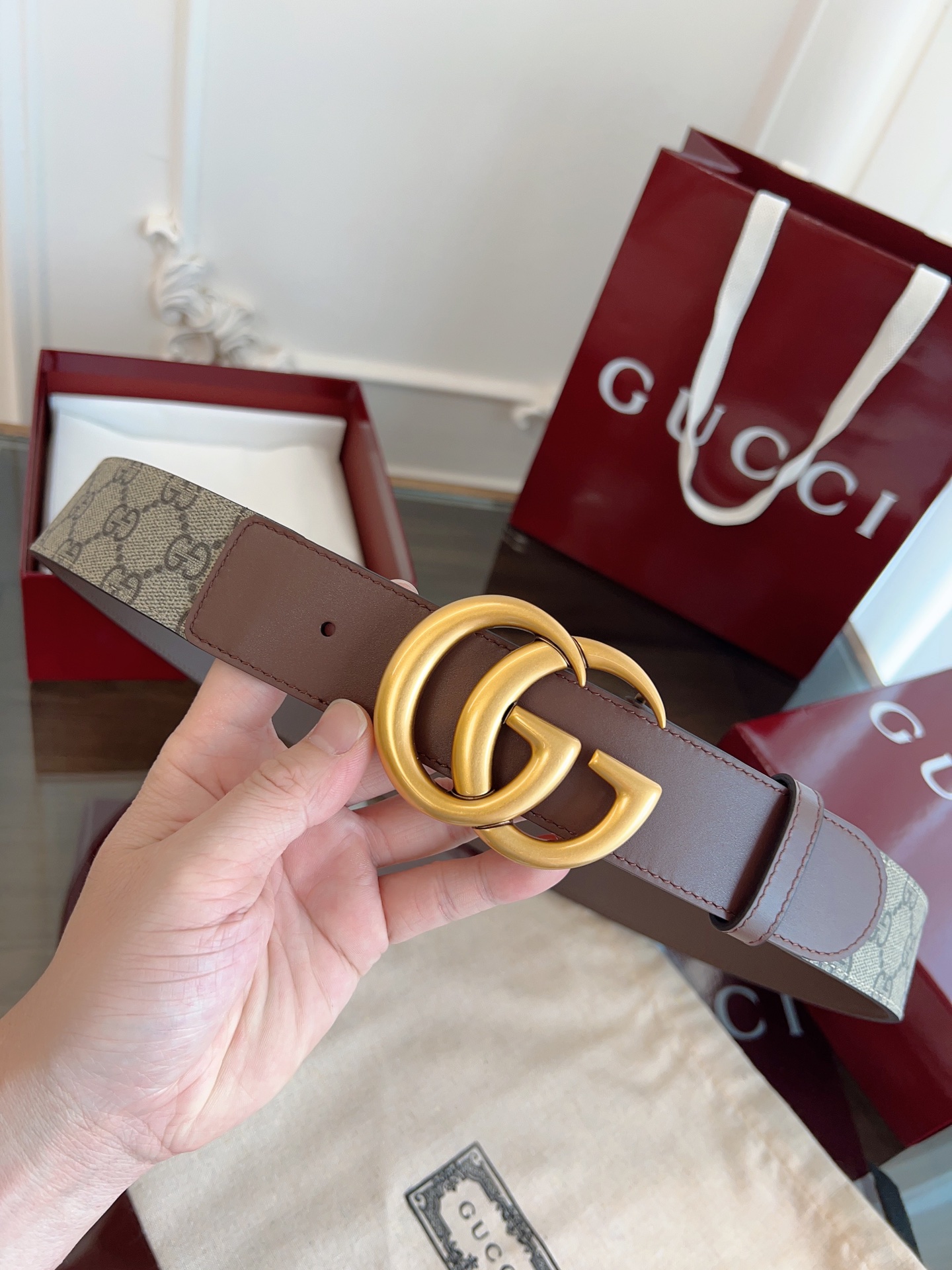 Gucci Basic Belt Cow Leather M-l