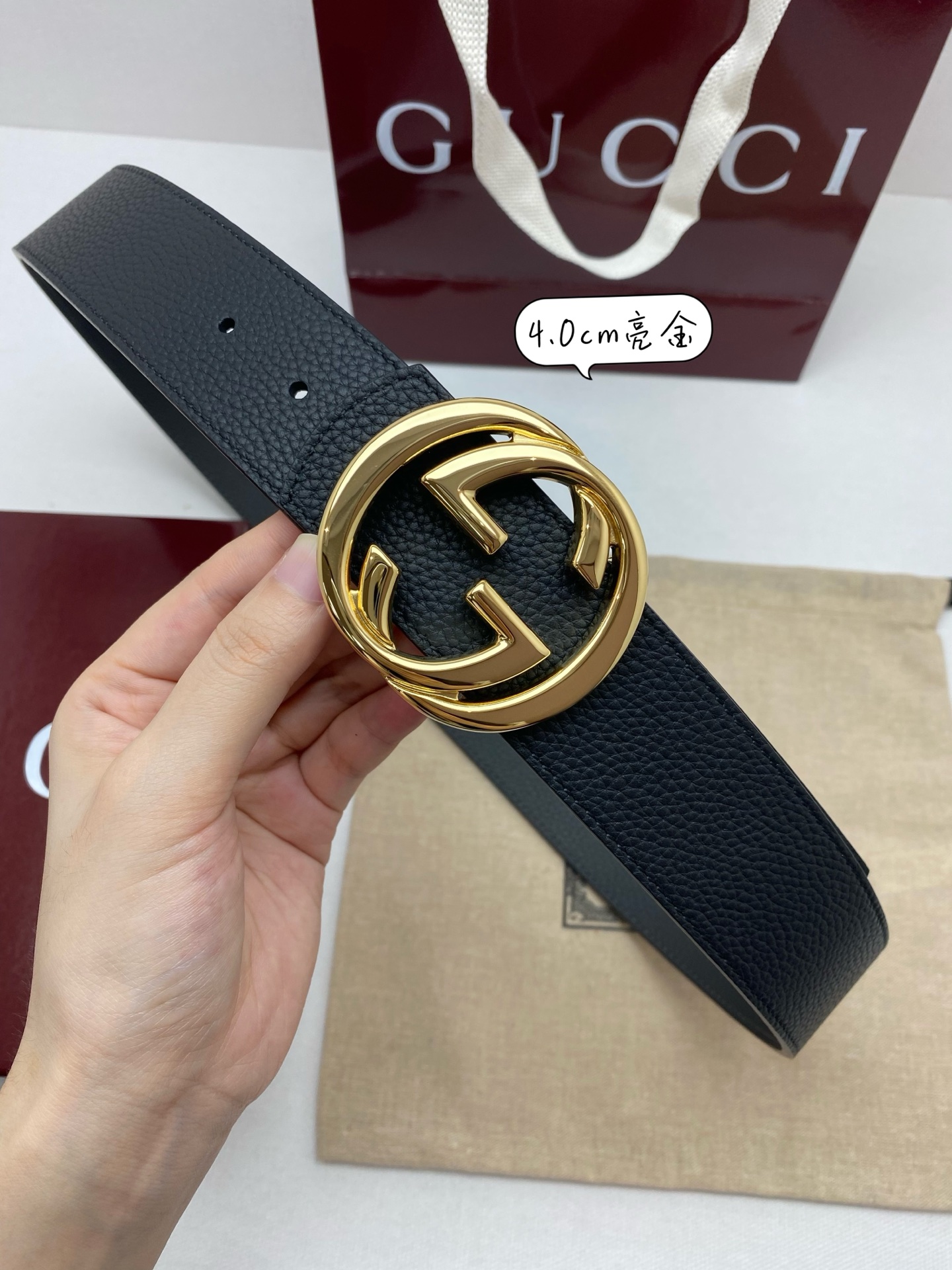 Gucci Basic Belt Cow Leather 40mm