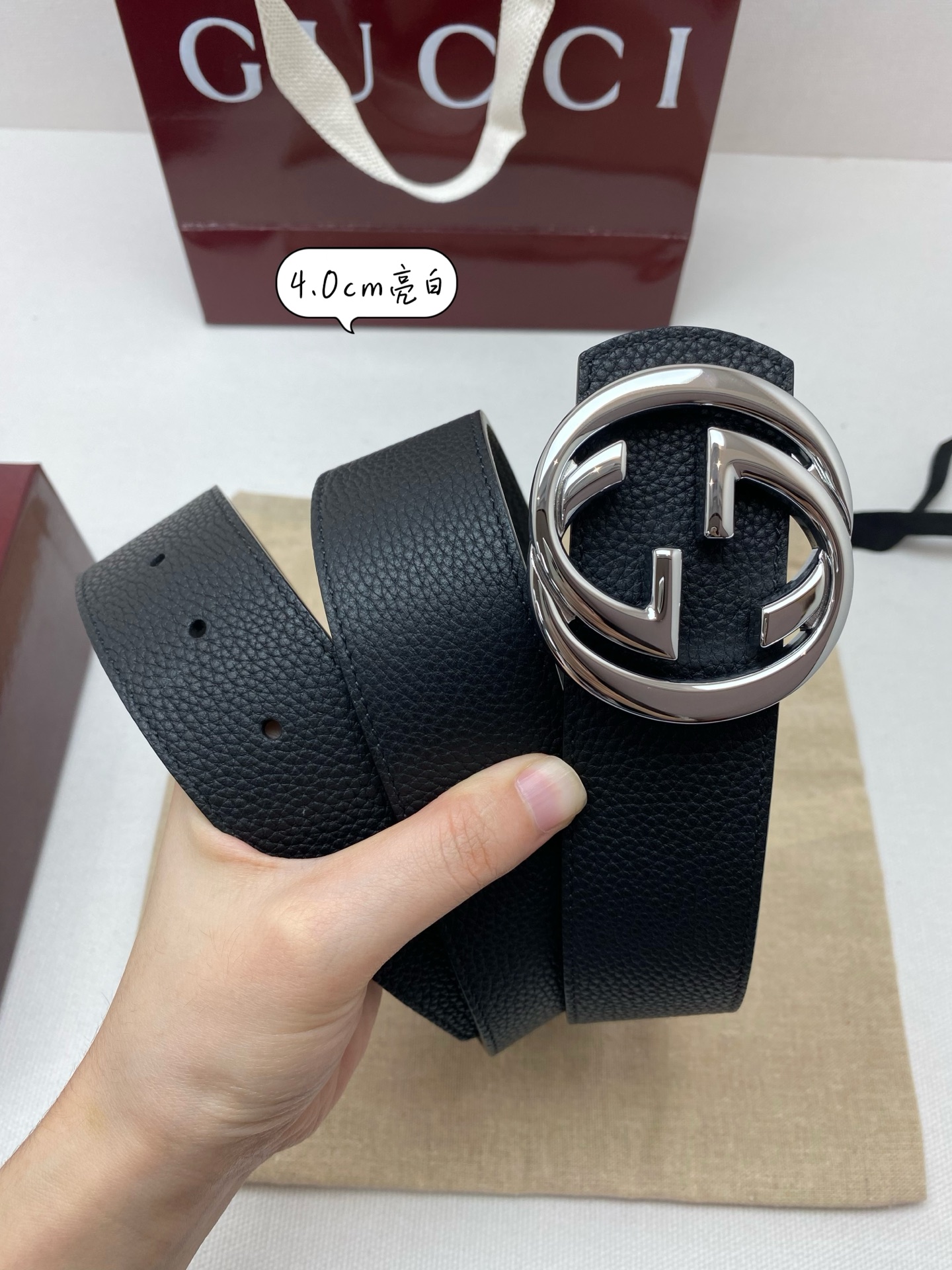 Gucci Basic Belt Cow Leather 40mm