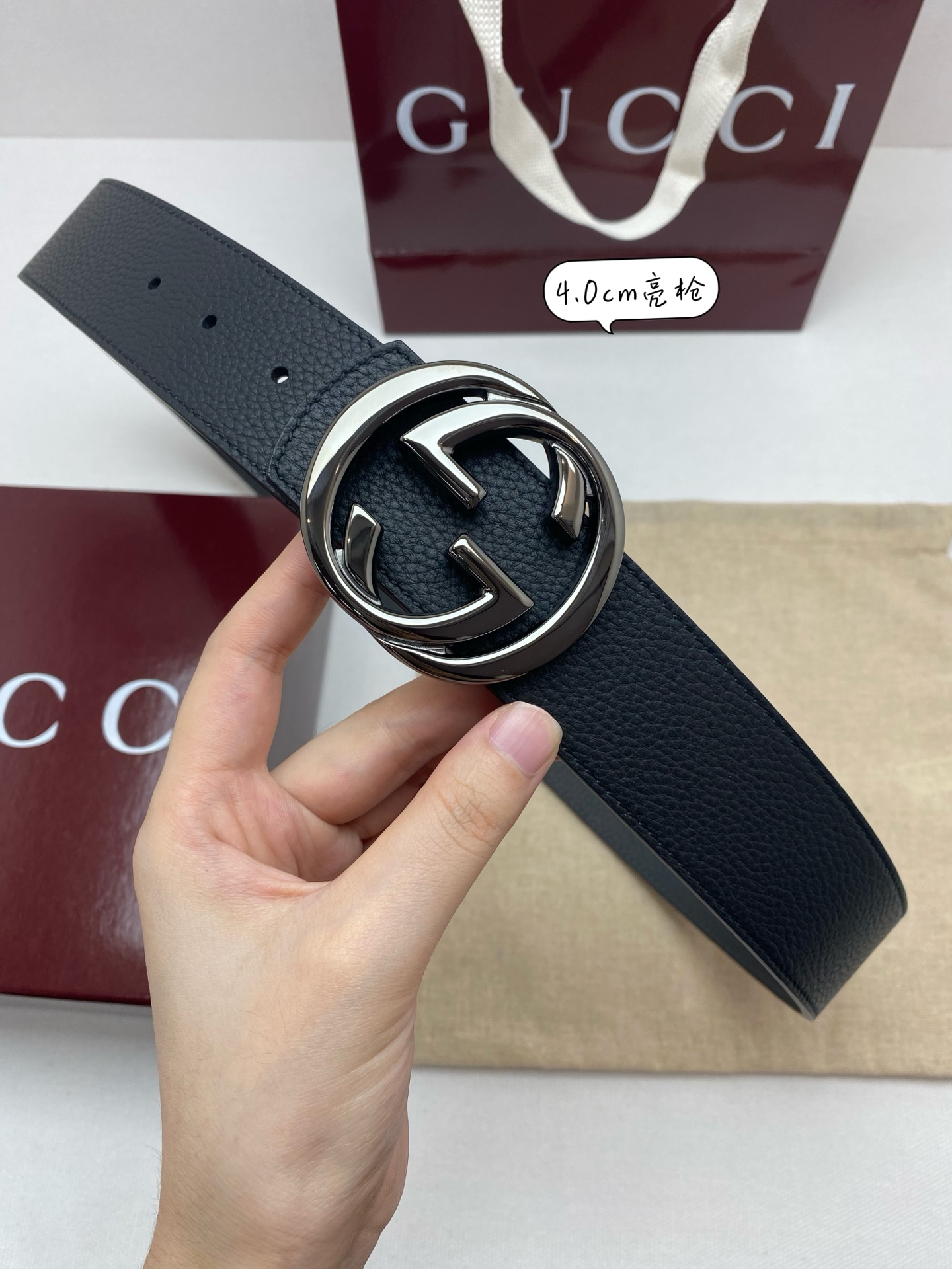 Gucci Basic Belt Cow Leather 40mm