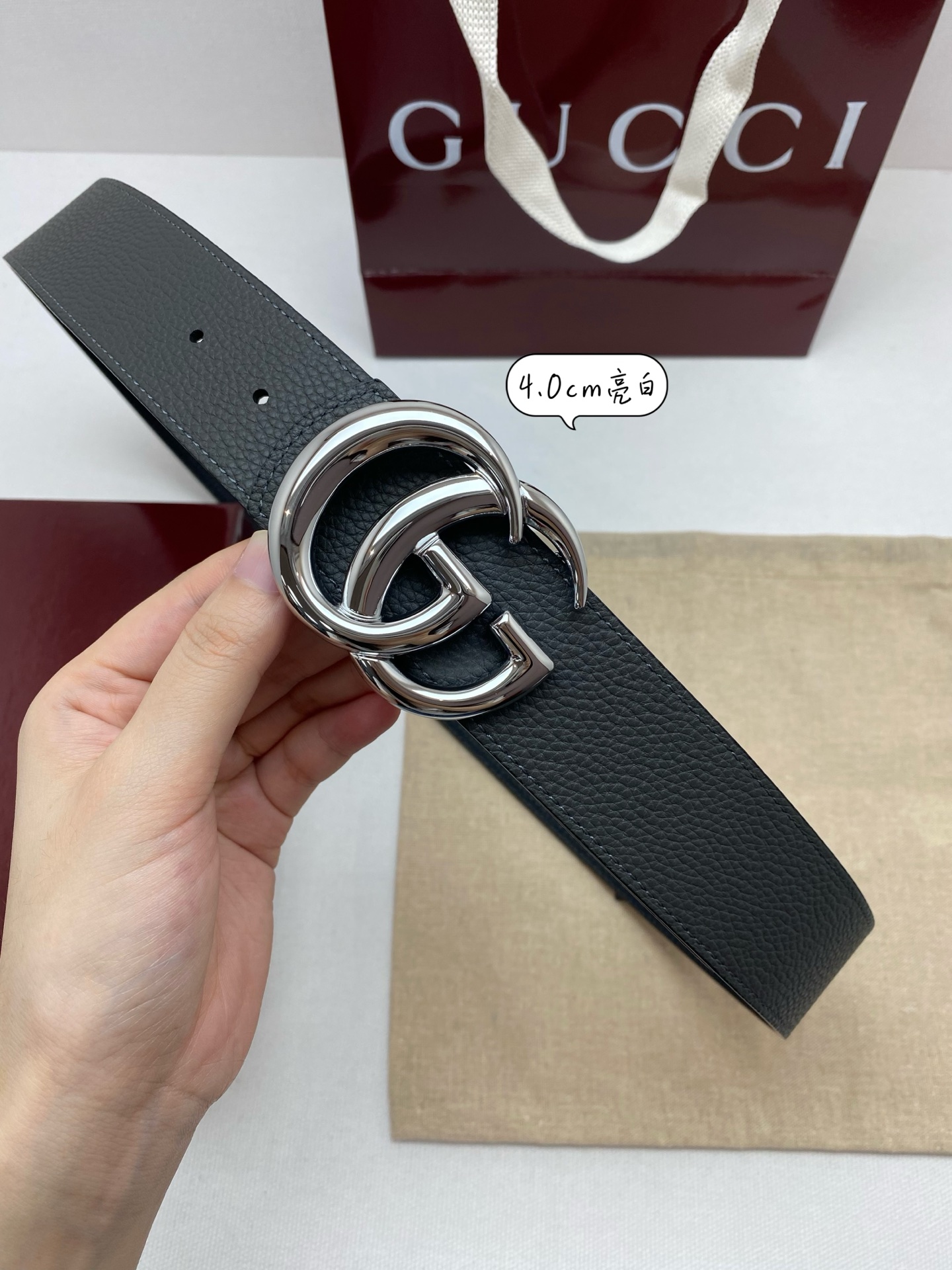 Gucci Basic Belt Cow Leather 40mm