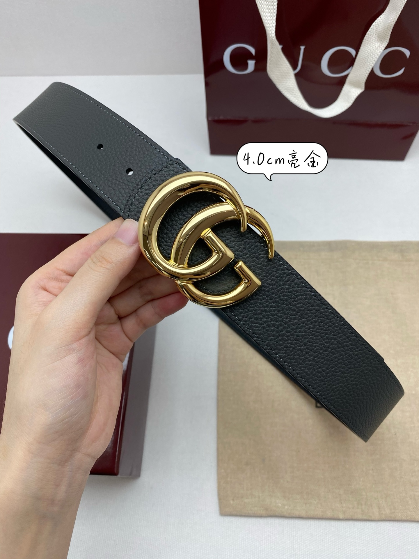 Gucci Basic Belt Cow Leather 40mm