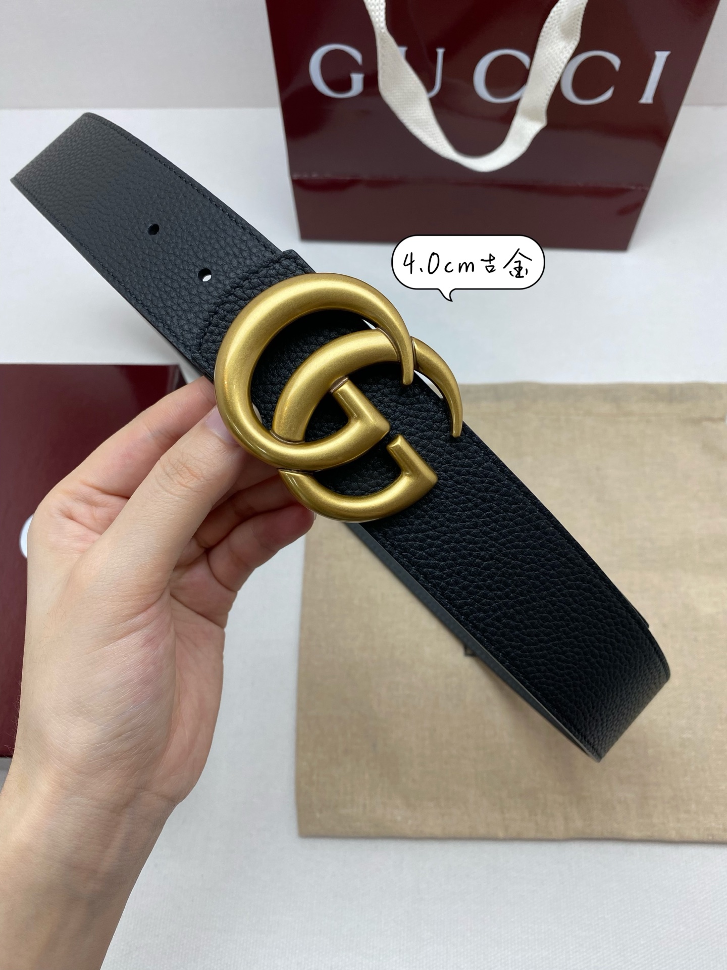 Gucci Basic Belt Cow Leather 40mm