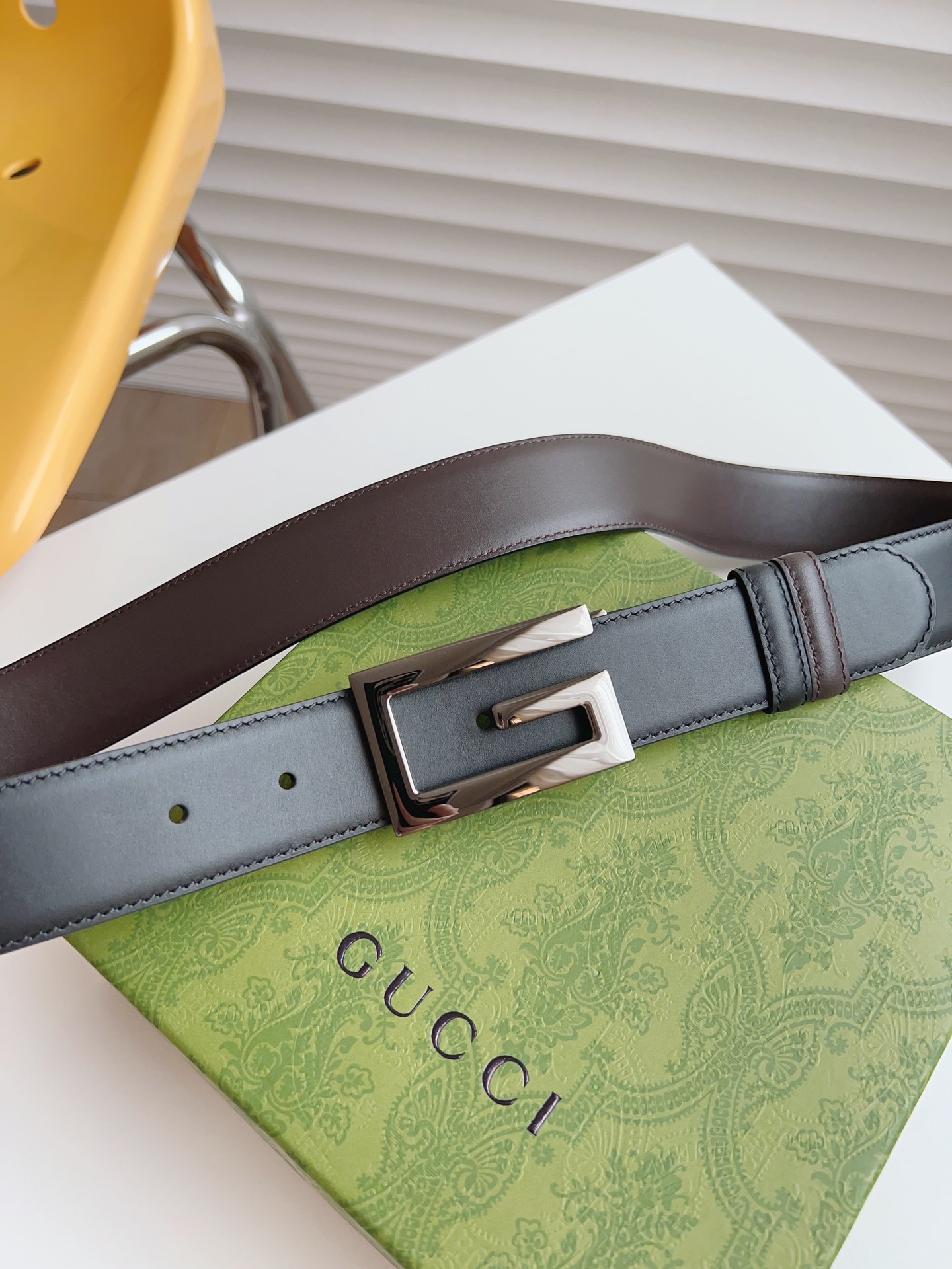Gucci Leather Belt Cow Leather M