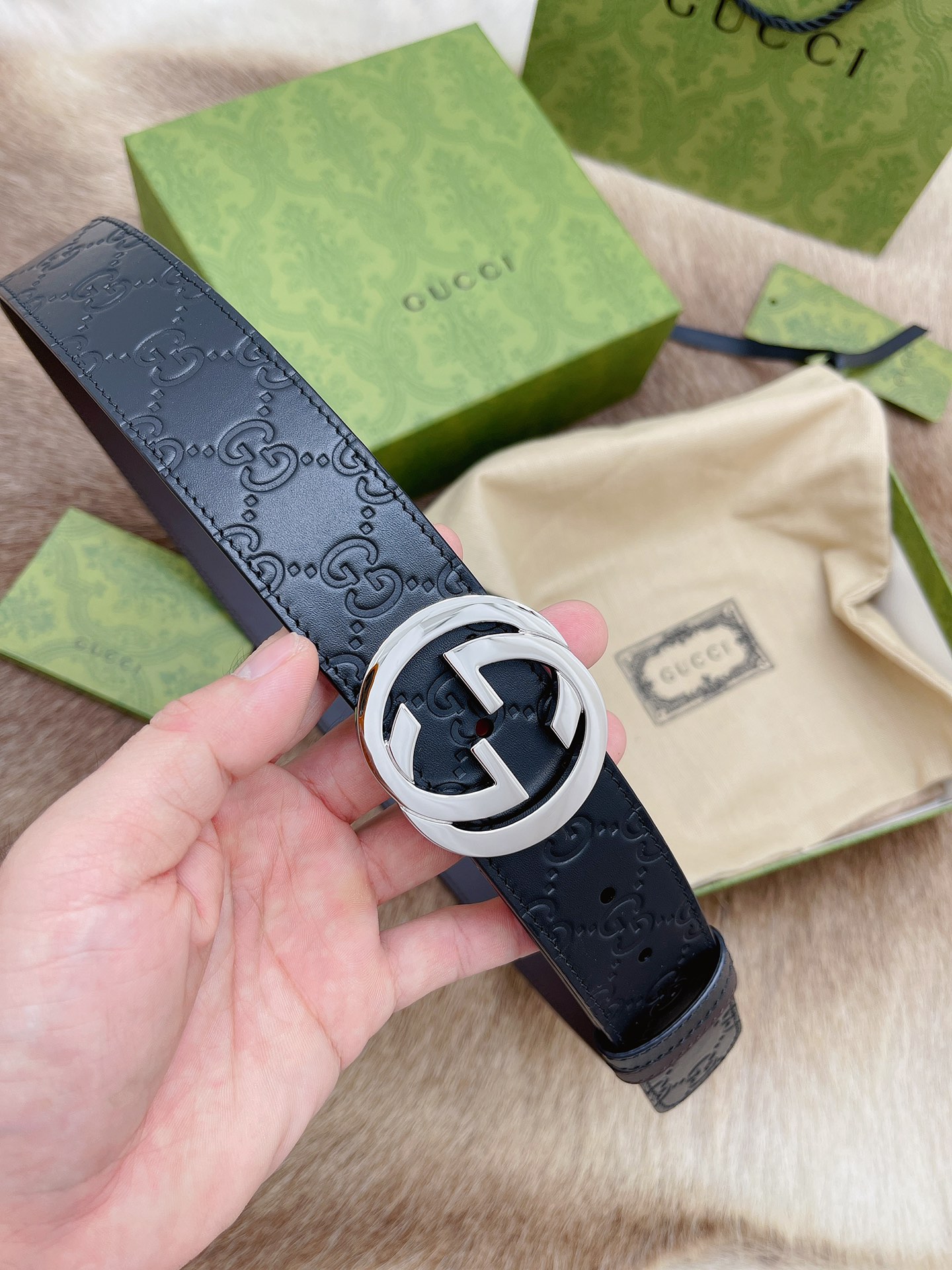 Gucci Basic Belt Cow Leather M