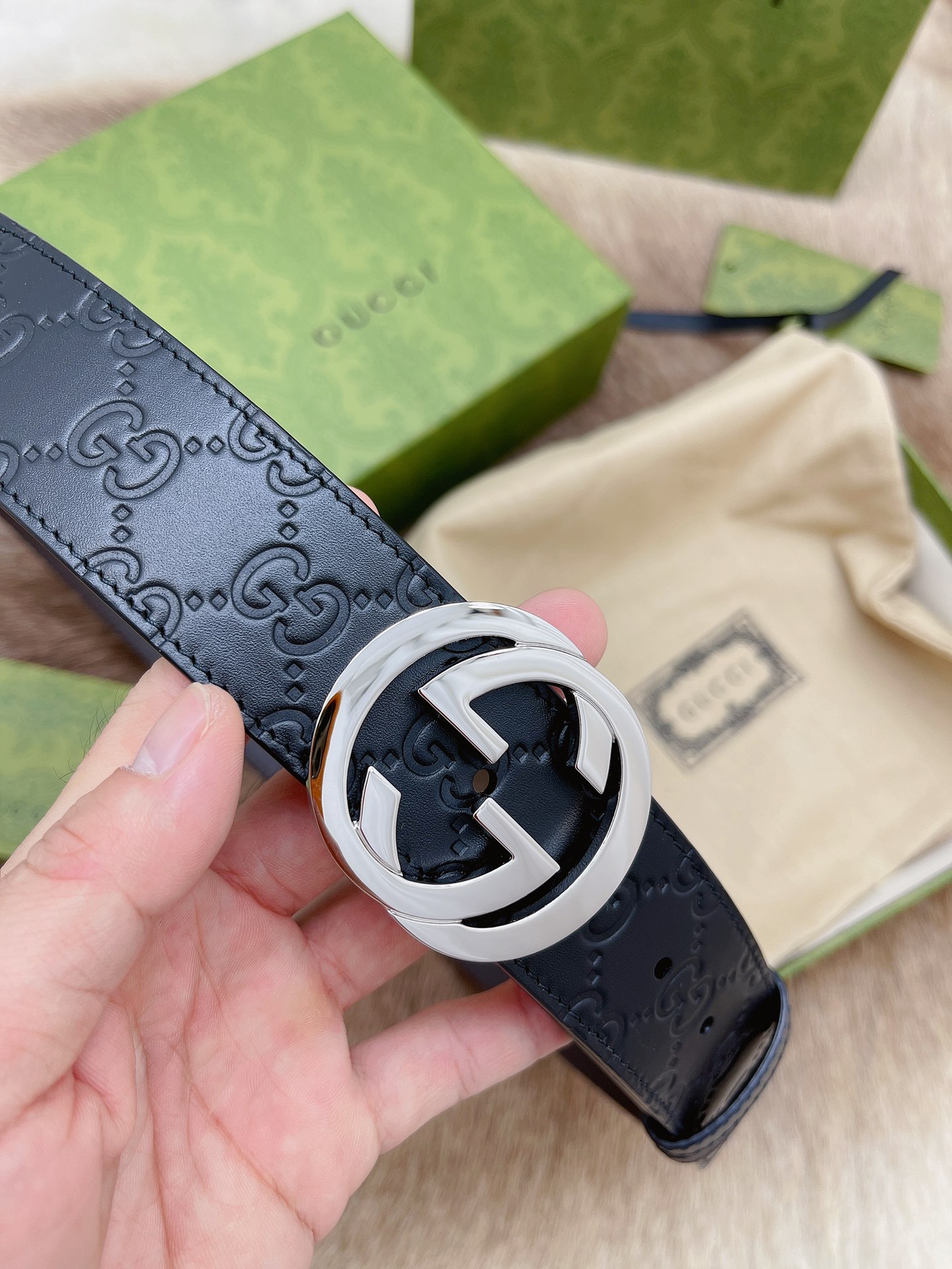 Gucci Basic Belt Cow Leather M