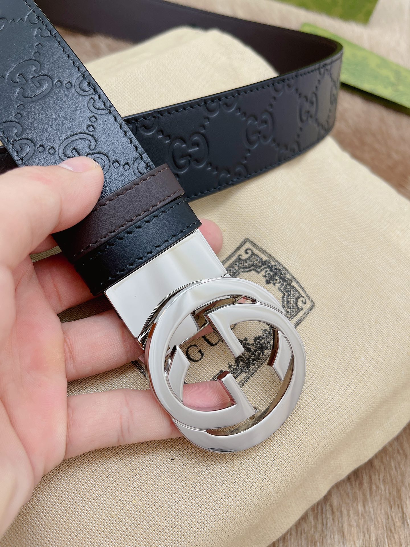 Gucci Basic Belt Cow Leather M