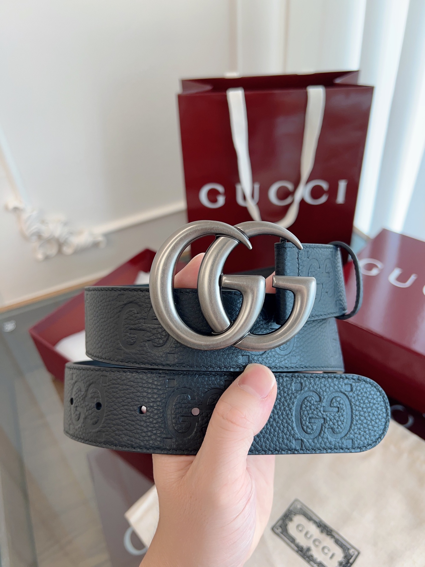 Gucci Basic Belt Cow Leather M-l