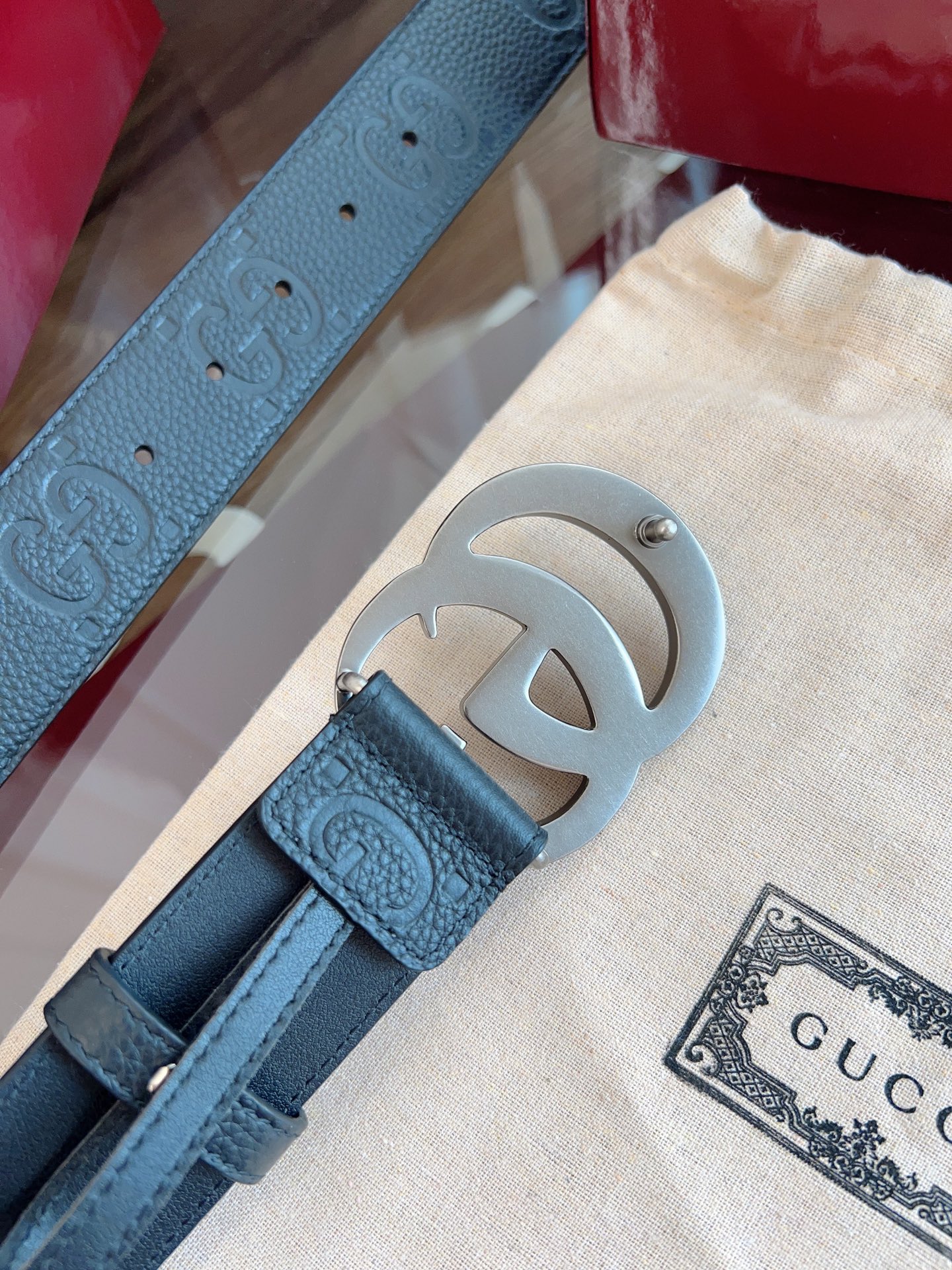 Gucci Basic Belt Cow Leather M-l