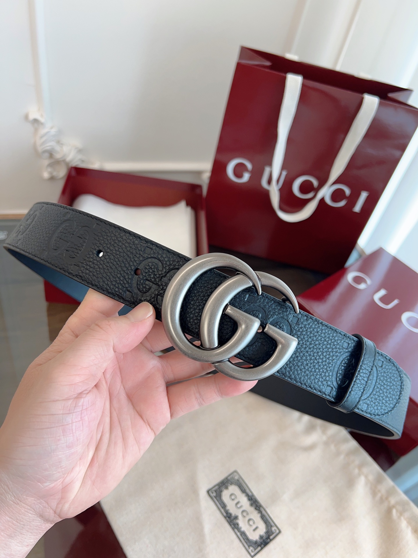 Gucci Basic Belt Cow Leather M-l