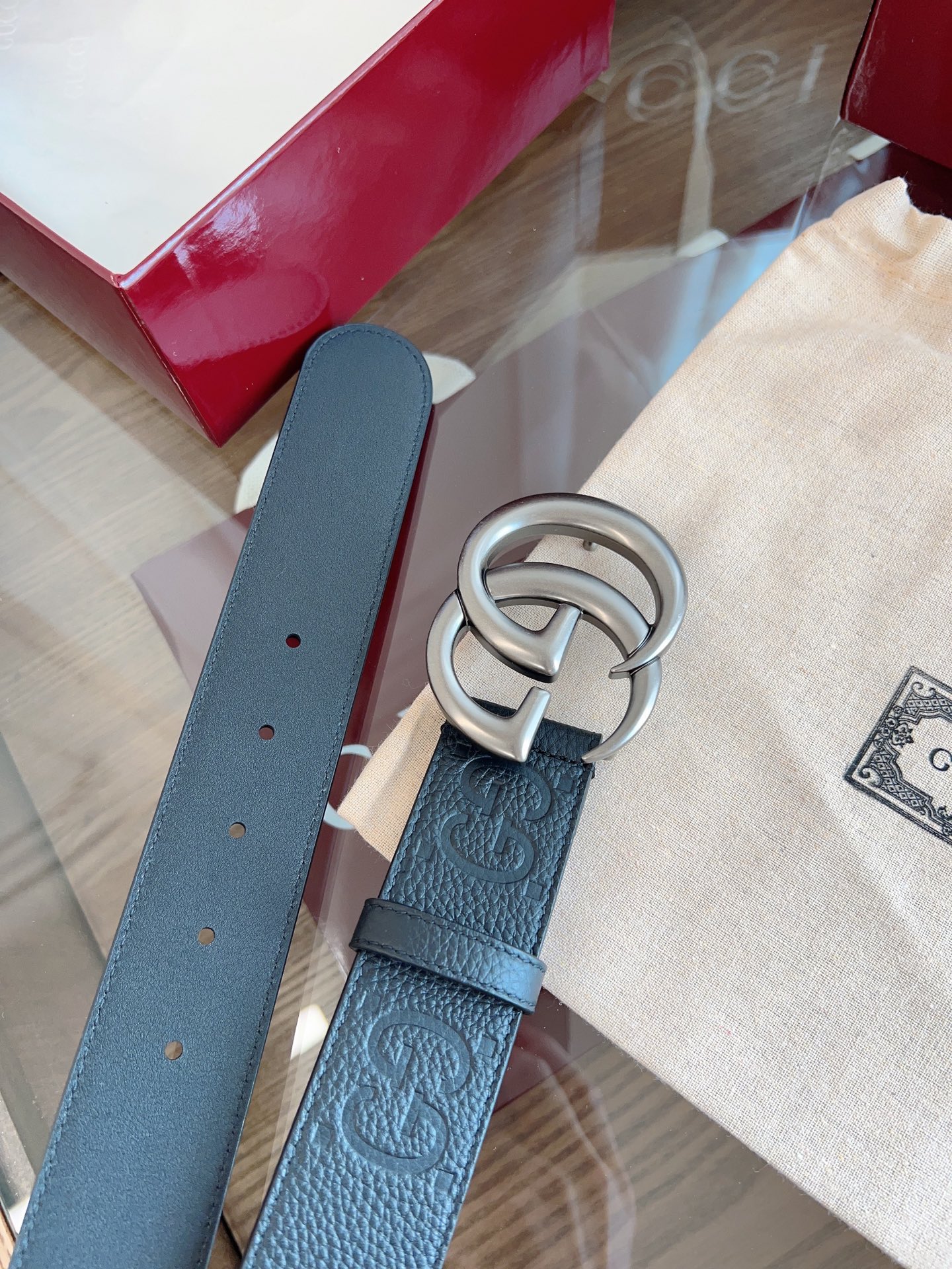 Gucci Basic Belt Cow Leather M-l