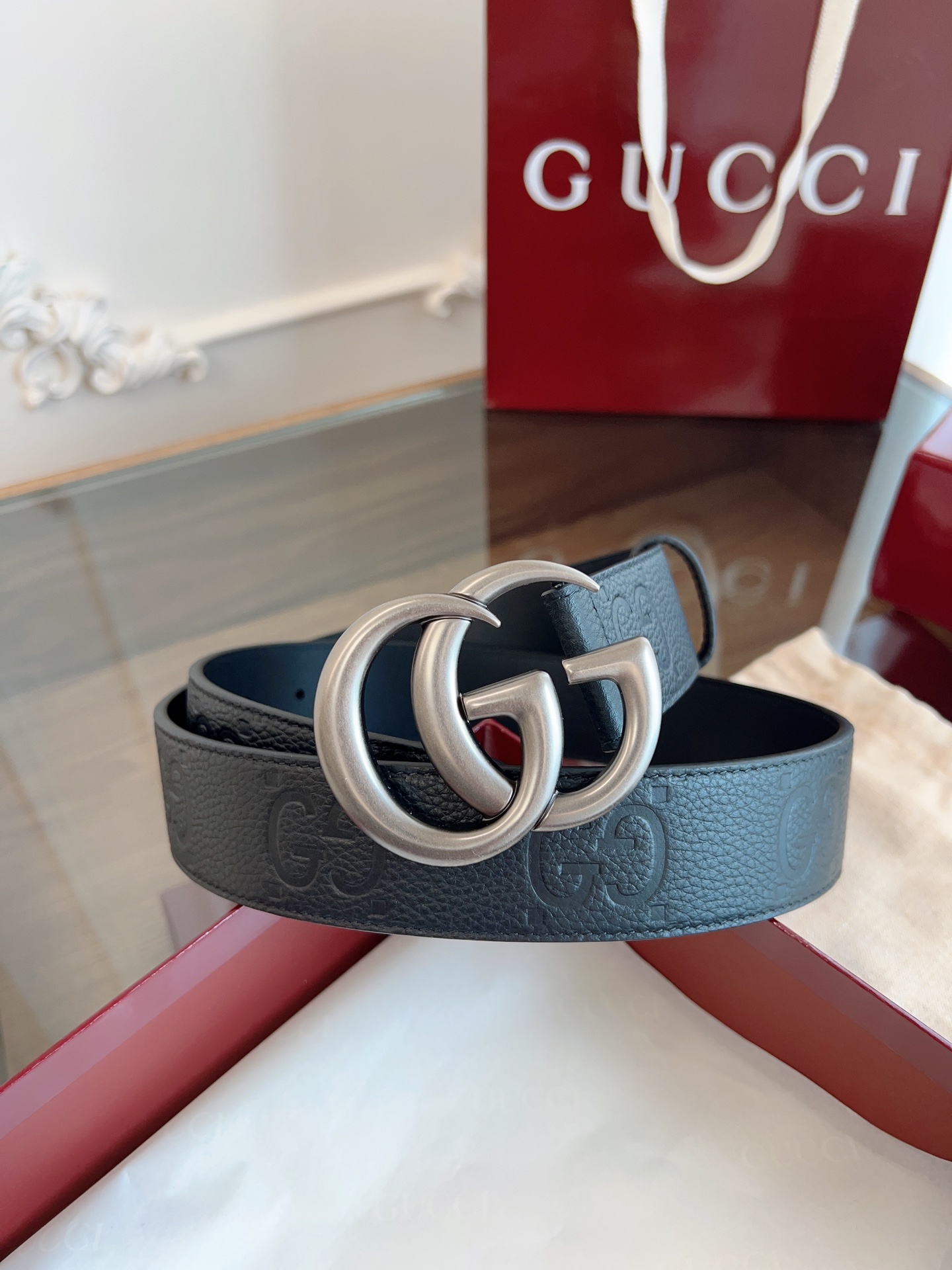 Gucci Basic Belt Cow Leather M-l