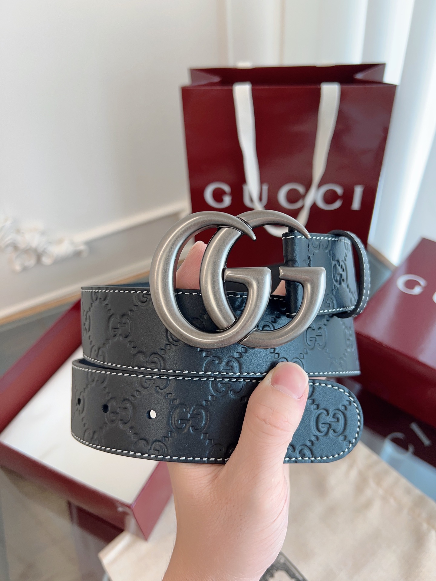 Gucci Basic Belt Cow Leather M-l