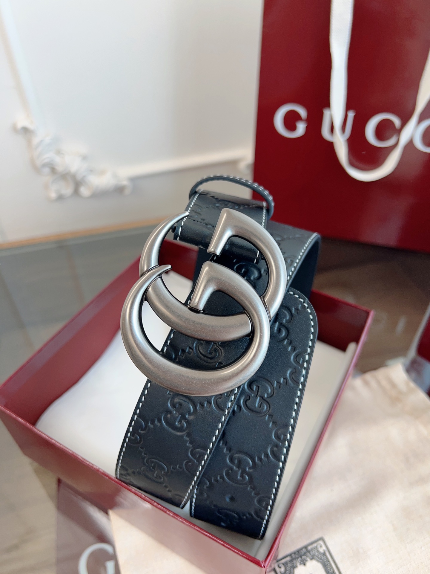 Gucci Basic Belt Cow Leather M-l