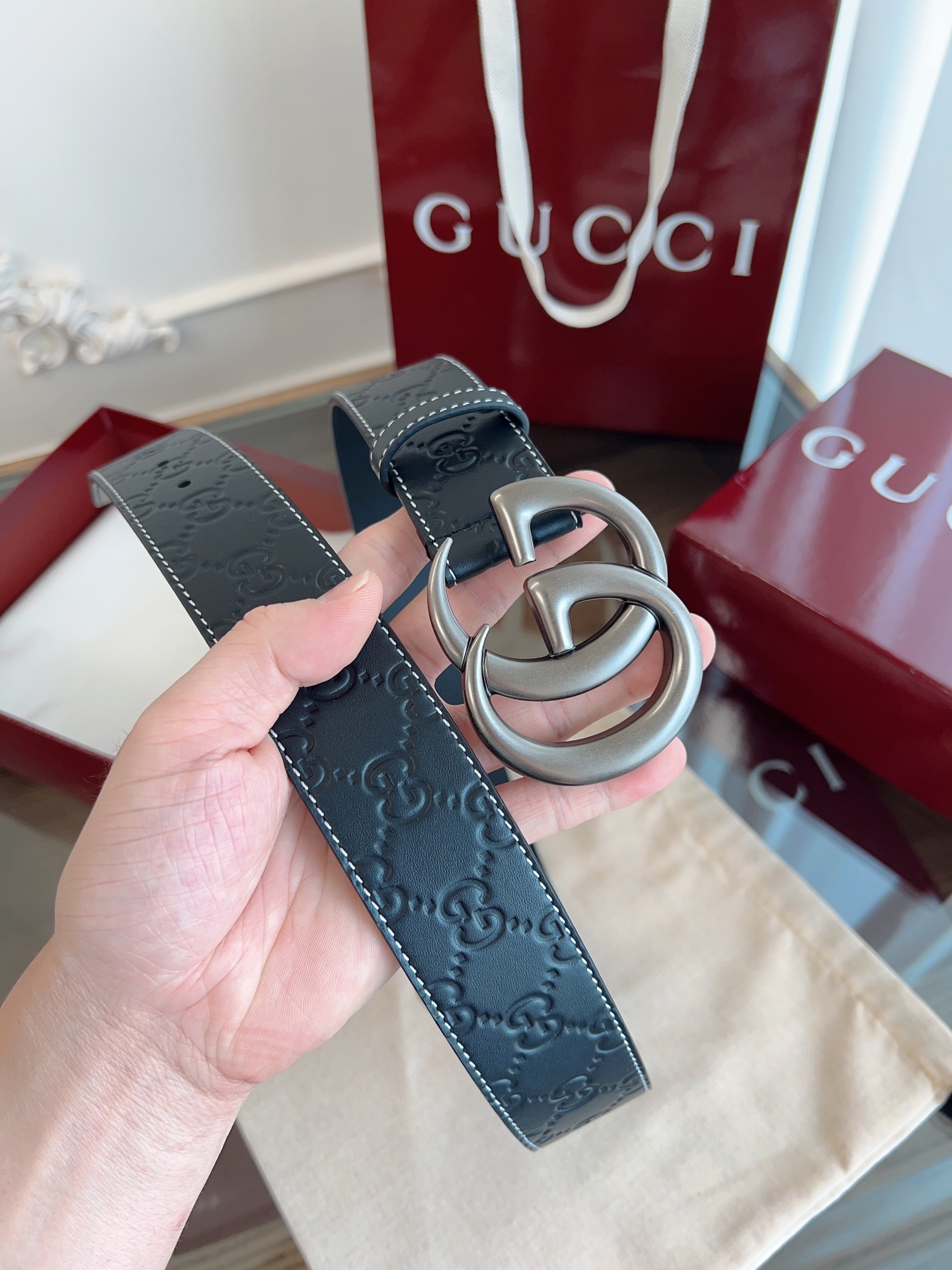 Gucci Basic Belt Cow Leather M-l