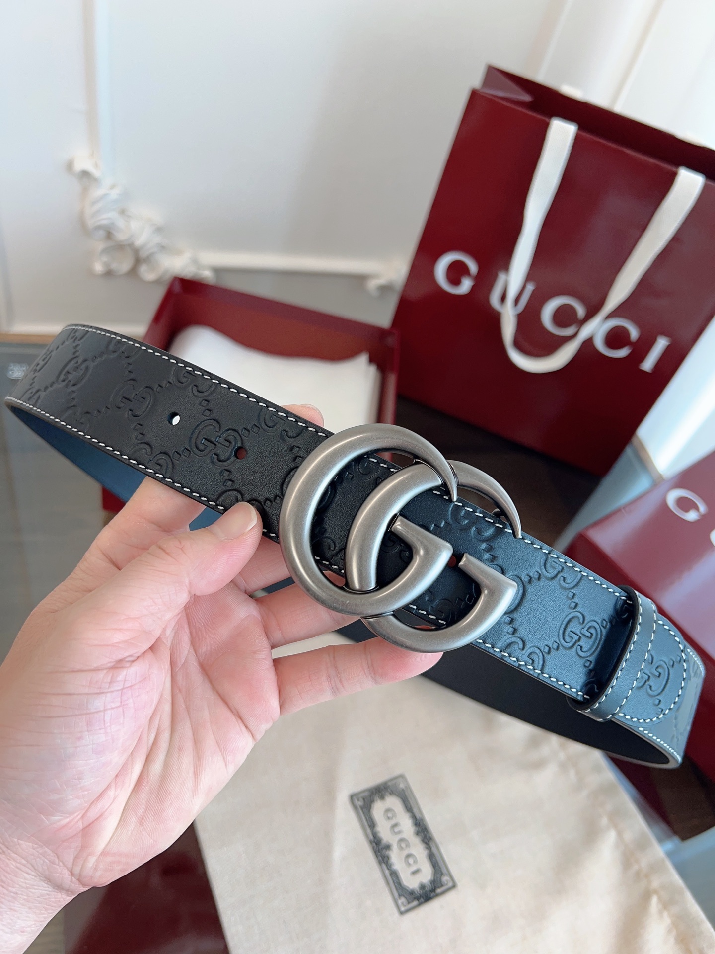 Gucci Basic Belt Cow Leather M-l