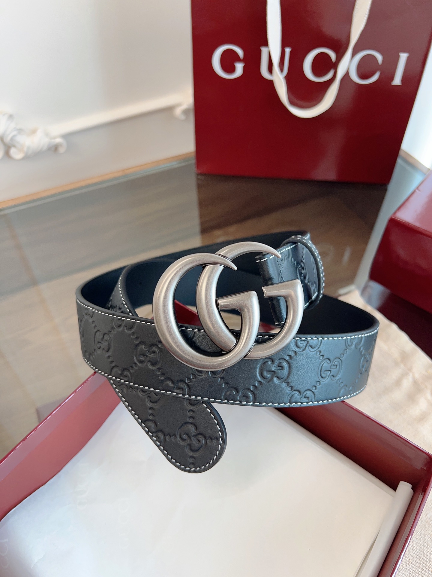 Gucci Basic Belt Cow Leather M-l
