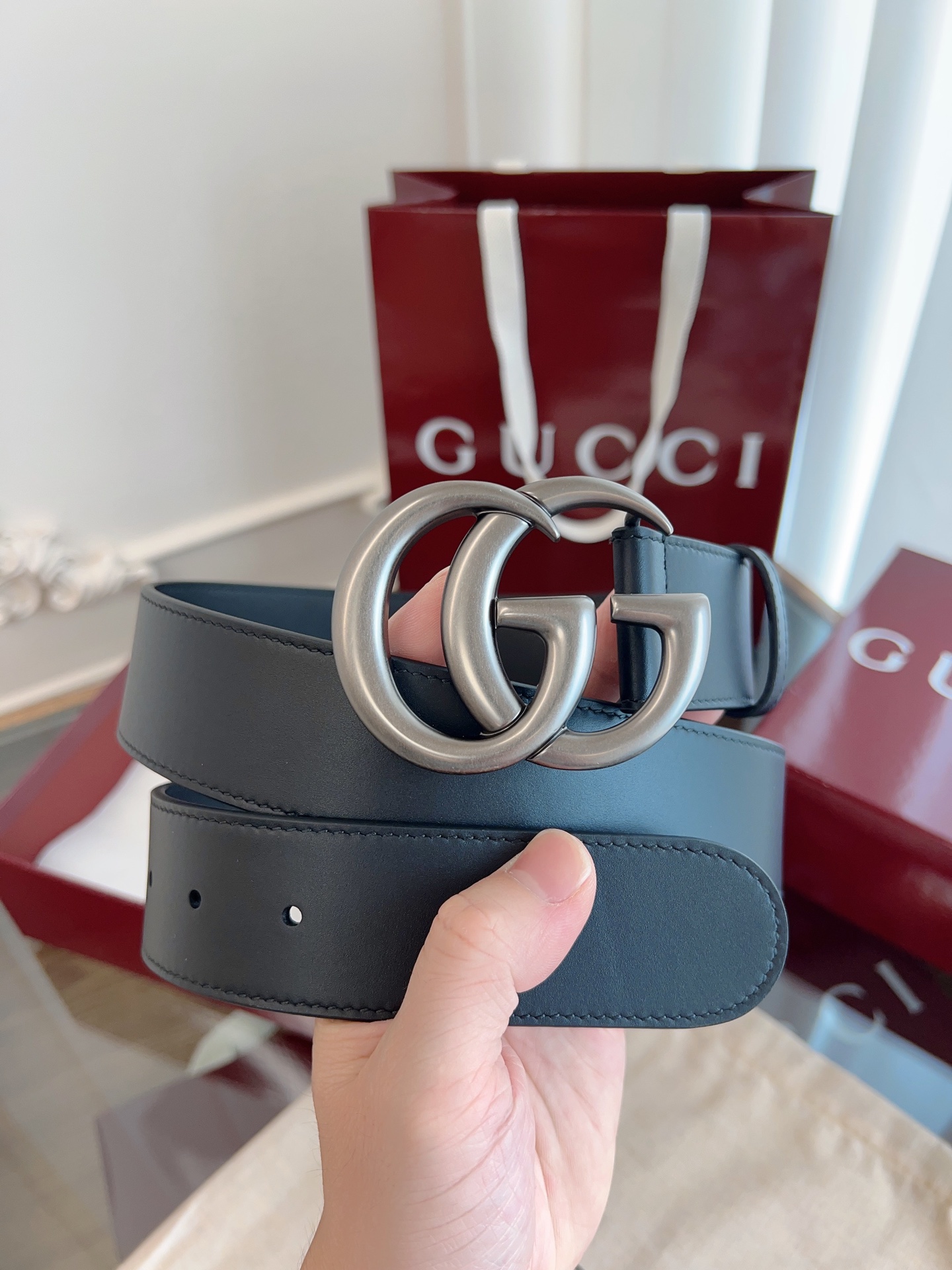 Gucci Basic Belt Cow Leather M-l