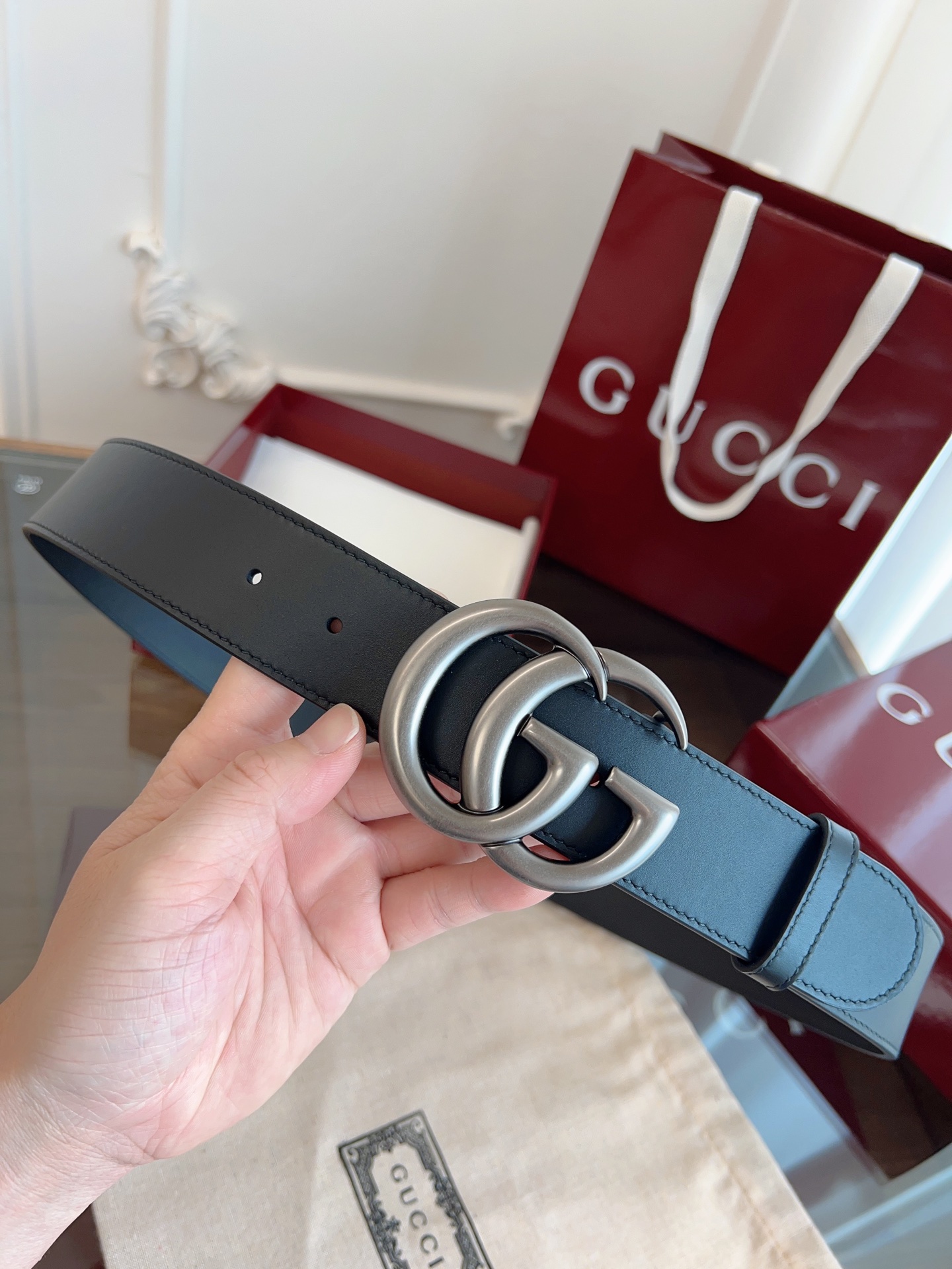 Gucci Basic Belt Cow Leather M-l