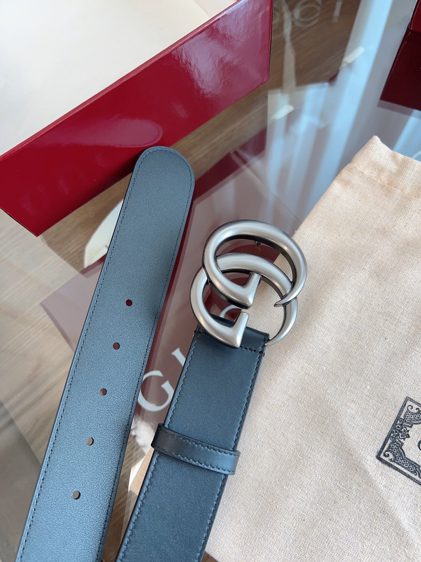 Gucci Basic Belt Cow Leather M-l