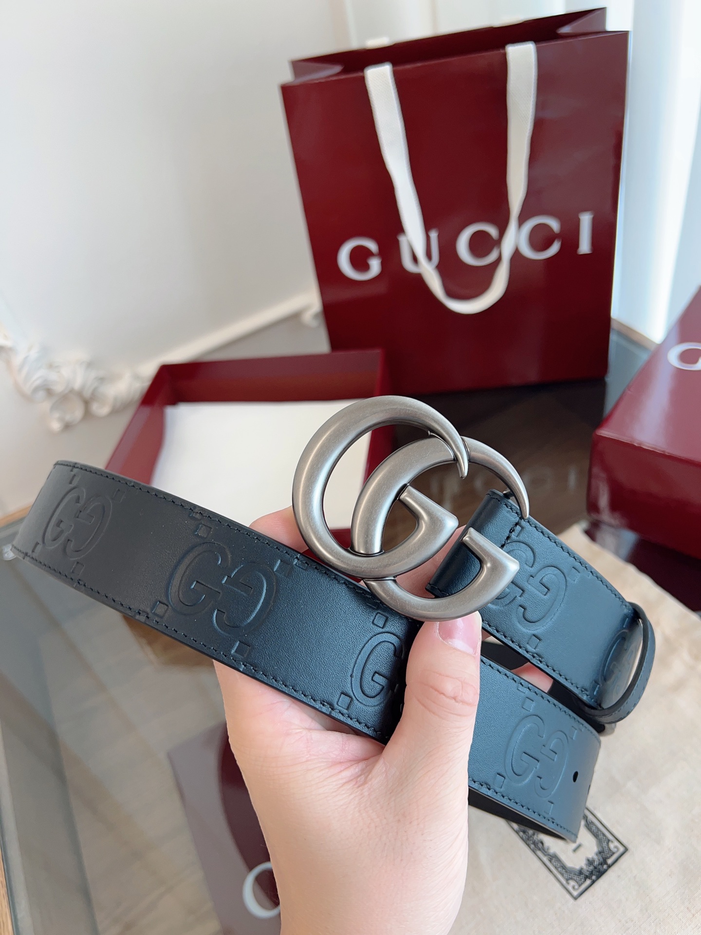 Gucci Basic Belt Cow Leather M-l