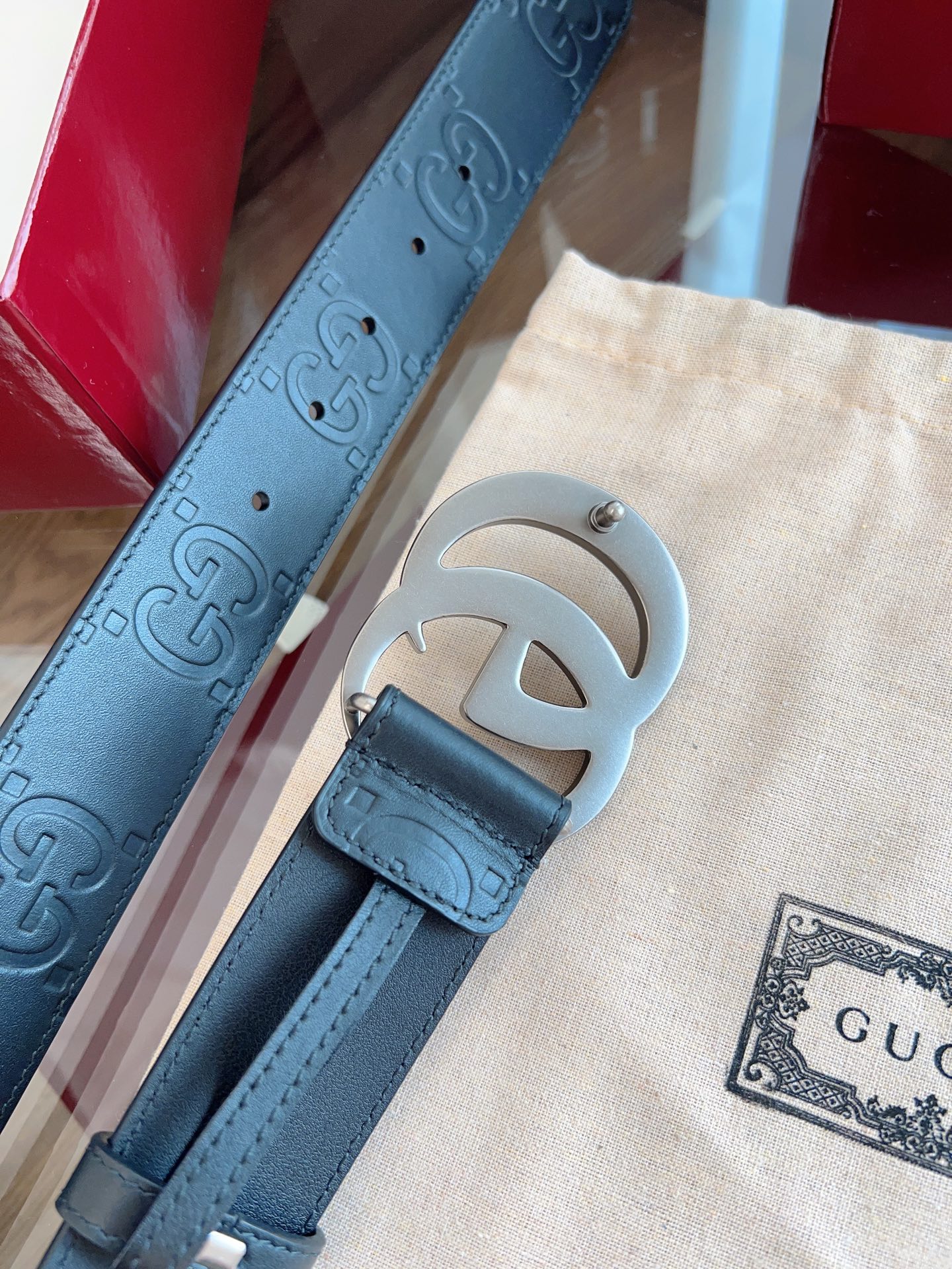 Gucci Basic Belt Cow Leather M-l