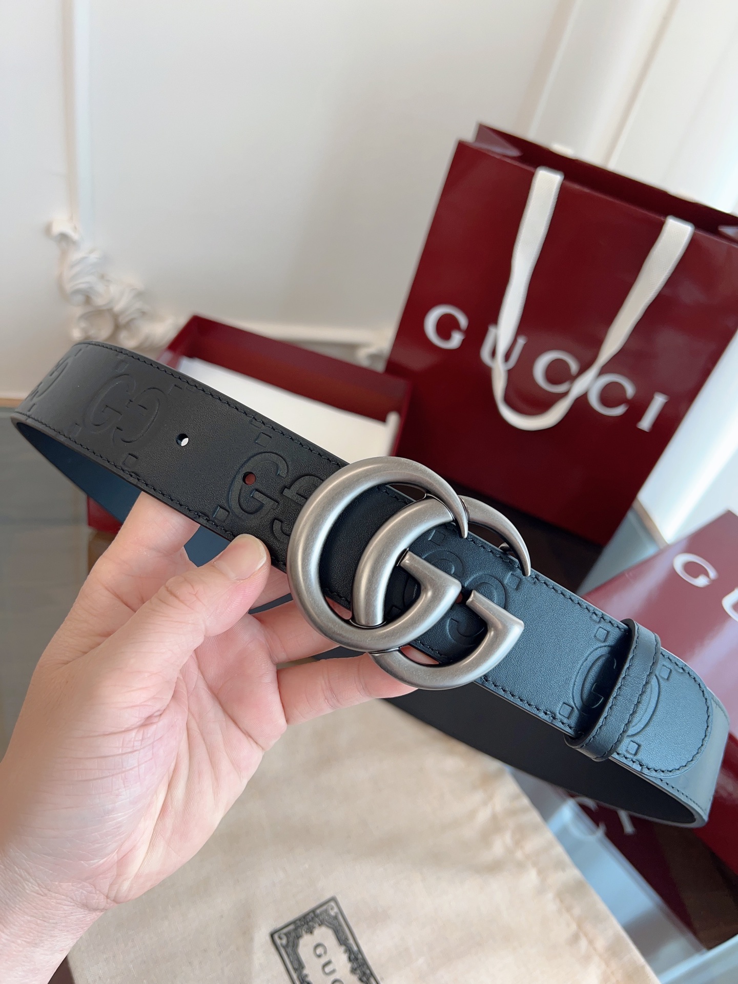 Gucci Basic Belt Cow Leather M-l