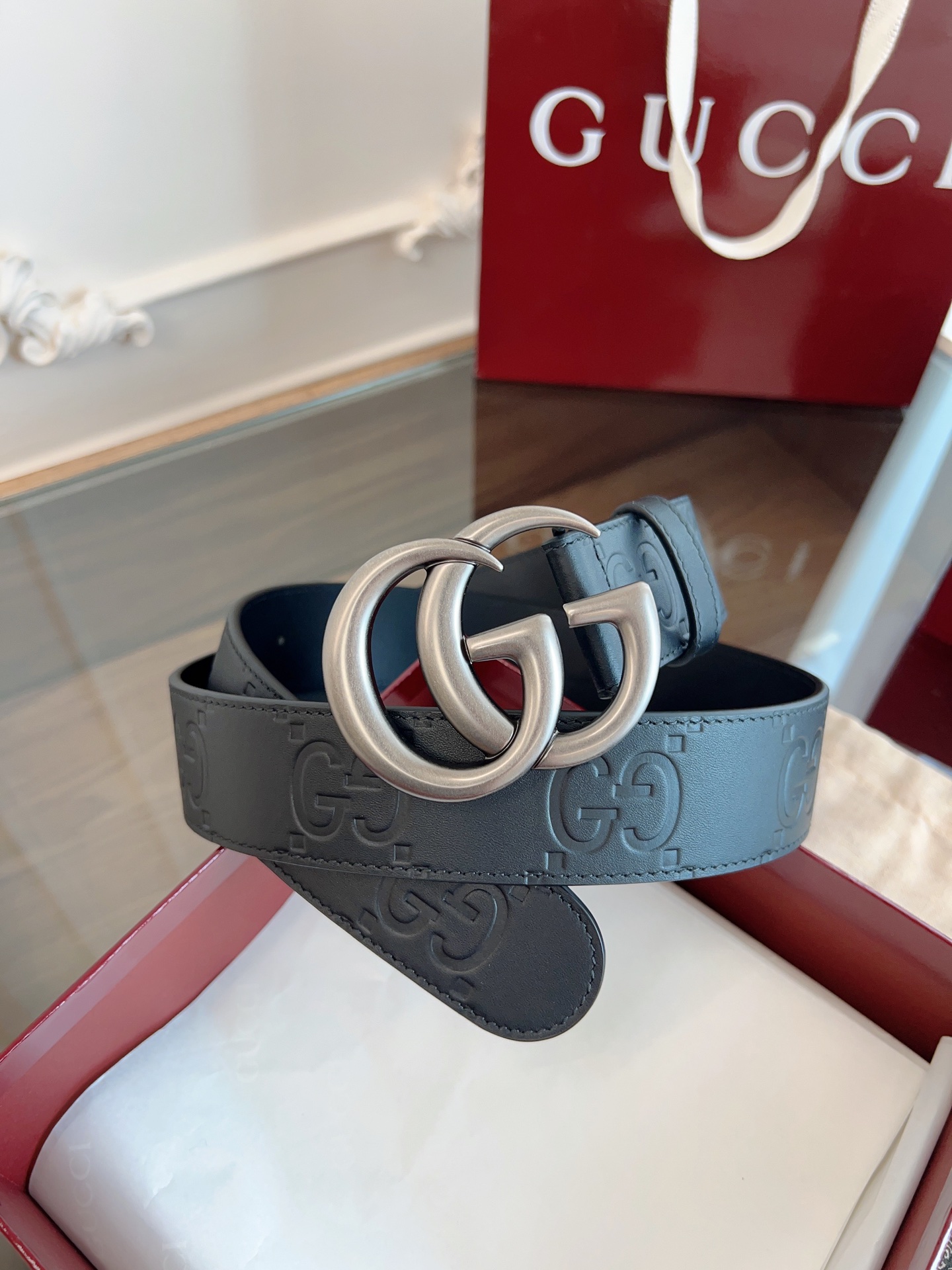 Gucci Basic Belt Cow Leather M-l