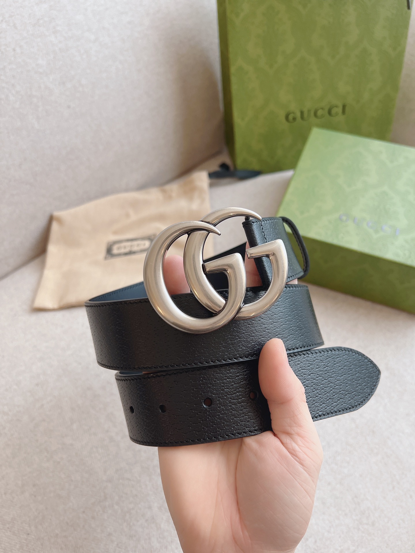 Gucci Leather Belt Cow Leather M
