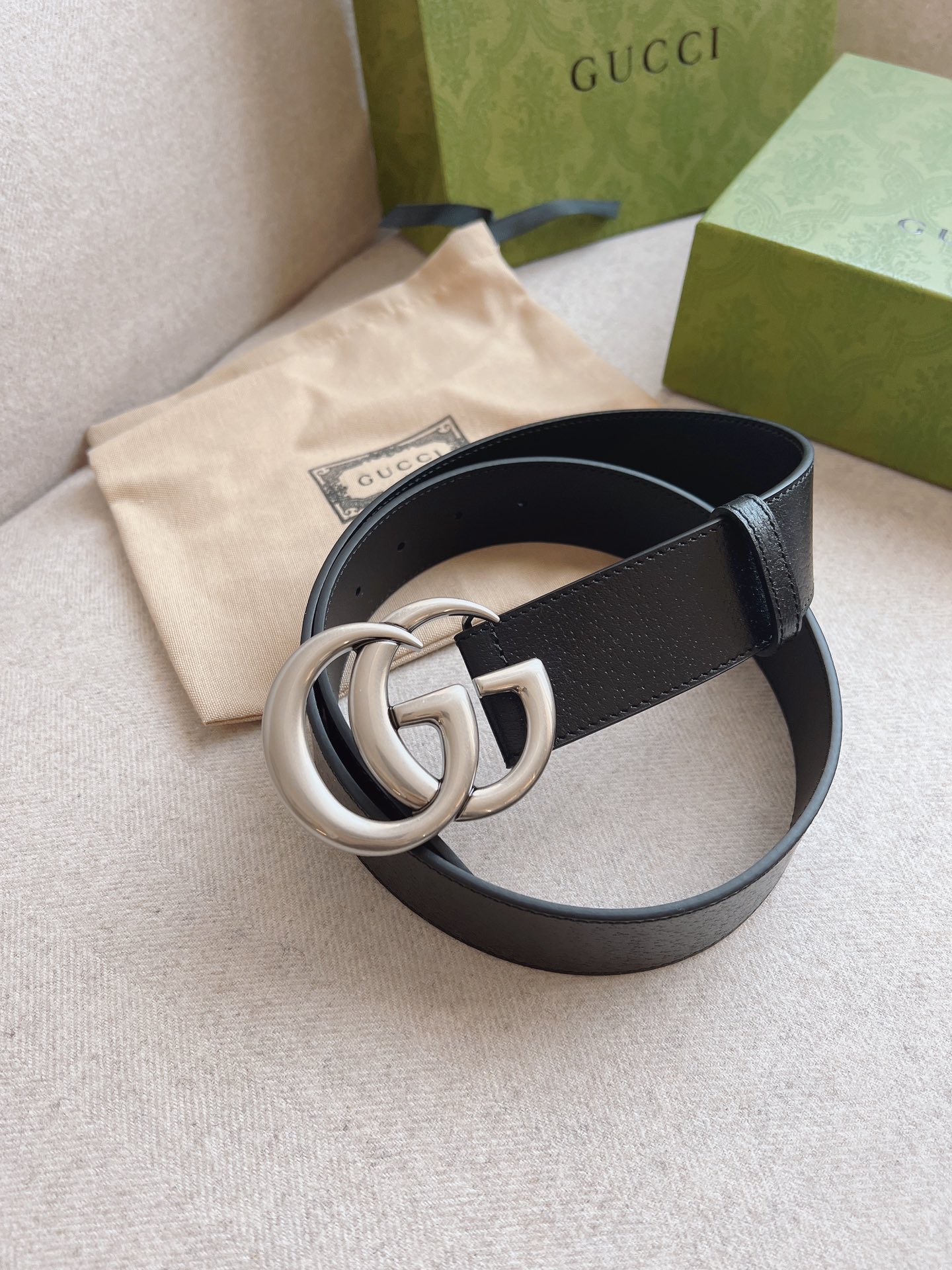Gucci Leather Belt Cow Leather M
