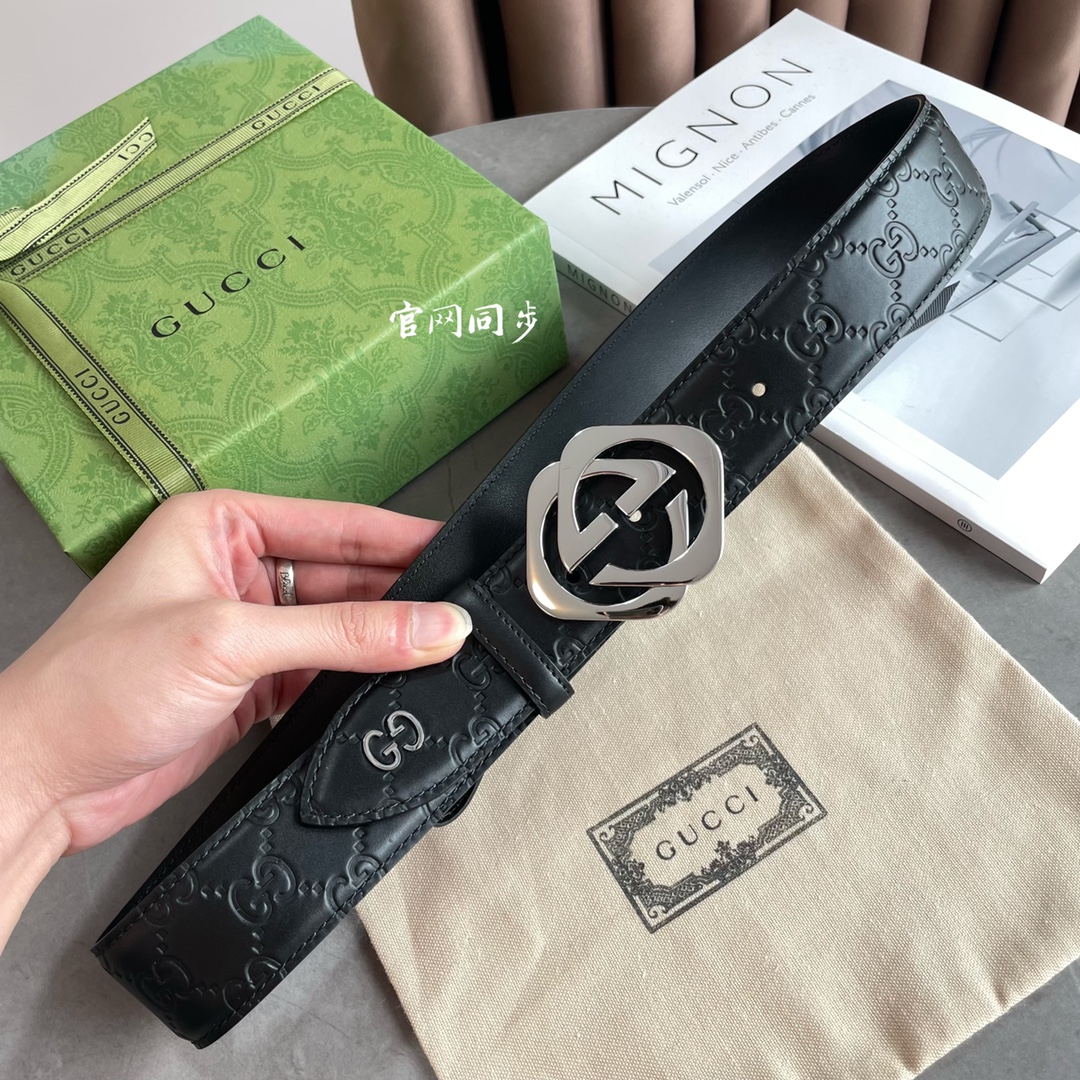 Gucci Leather Belt Cow Leather M