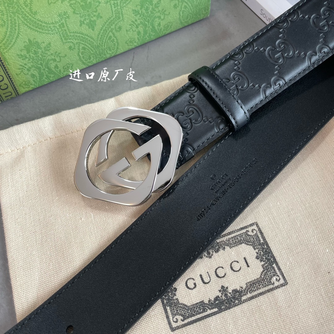 Gucci Leather Belt Cow Leather M